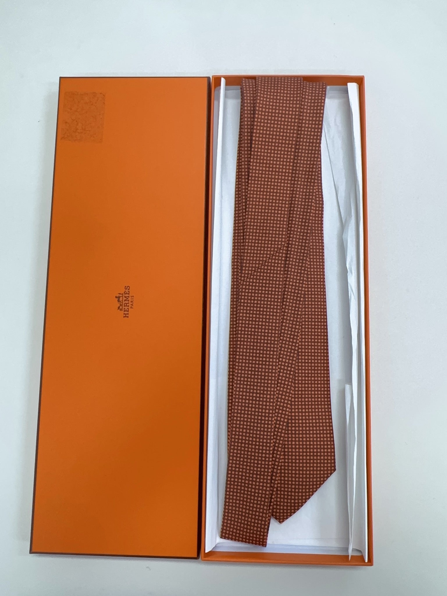 Hermès Twill Tie Orange Brown image 1