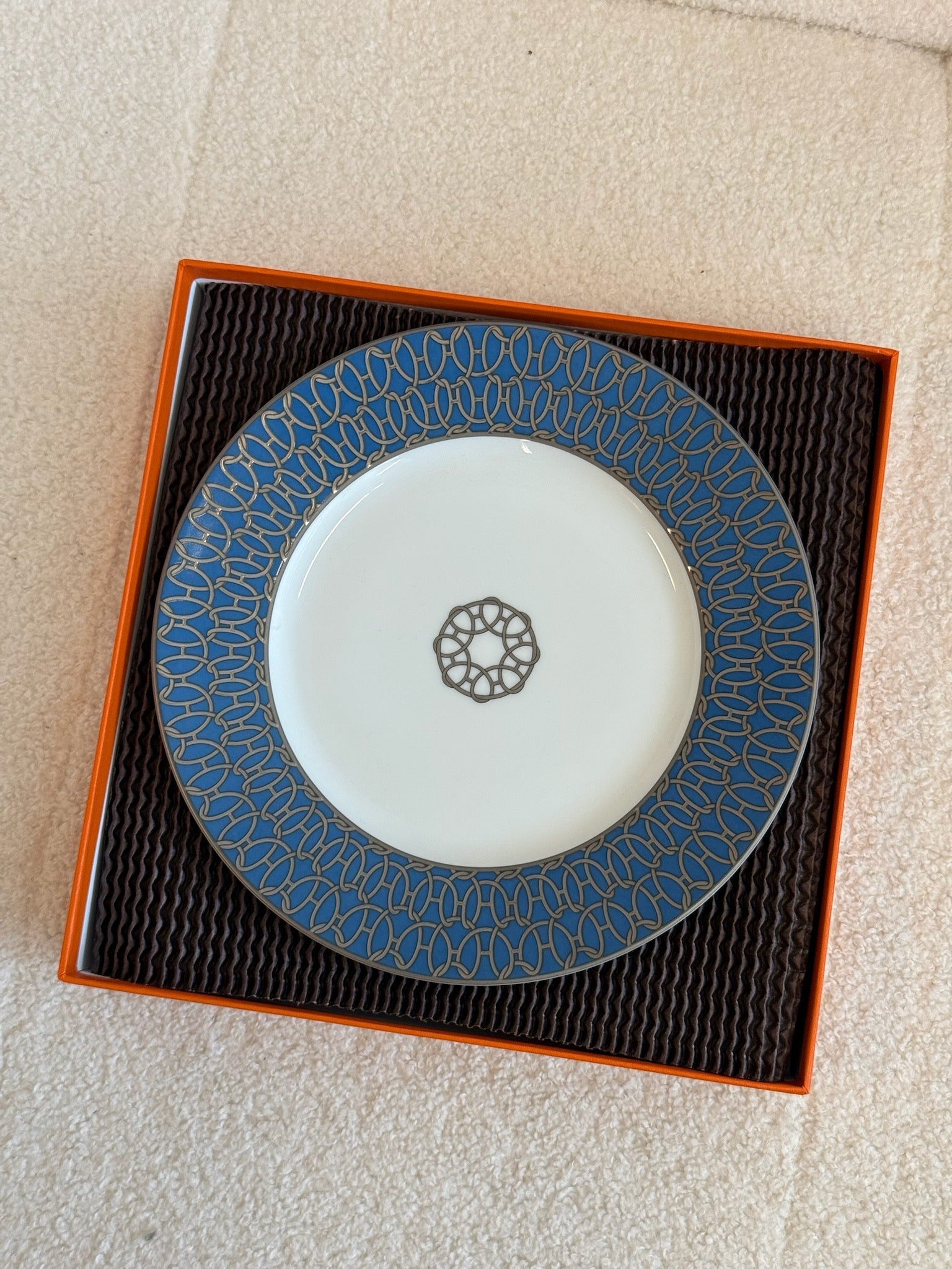 Hermès H Déco Dessert Plate Blue image 1