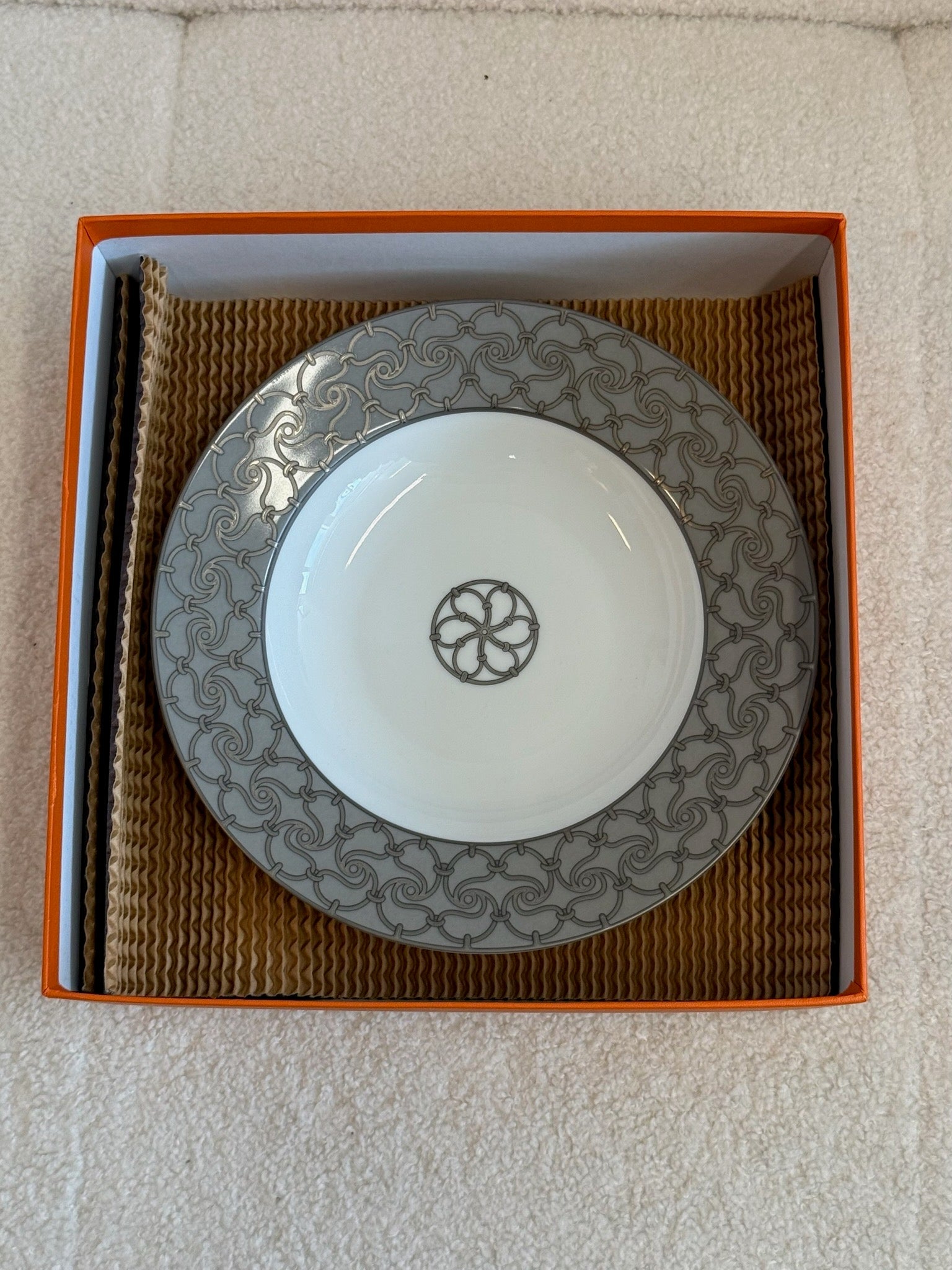 Hermès H Déco Dessert Plate Grey image 1