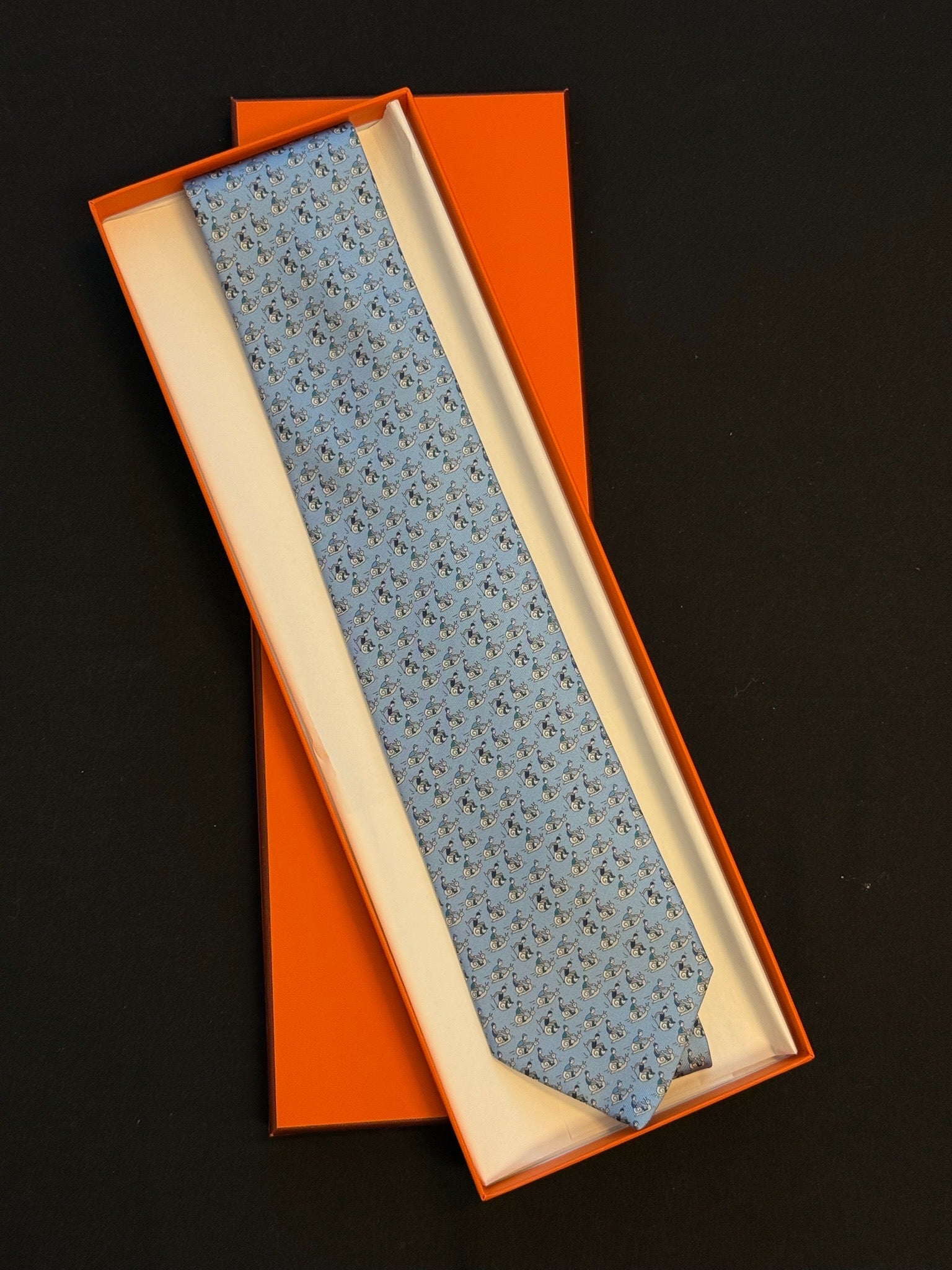 Hermès Le Scoot Silk Tie – Ciel / Marine / Azur image 1
