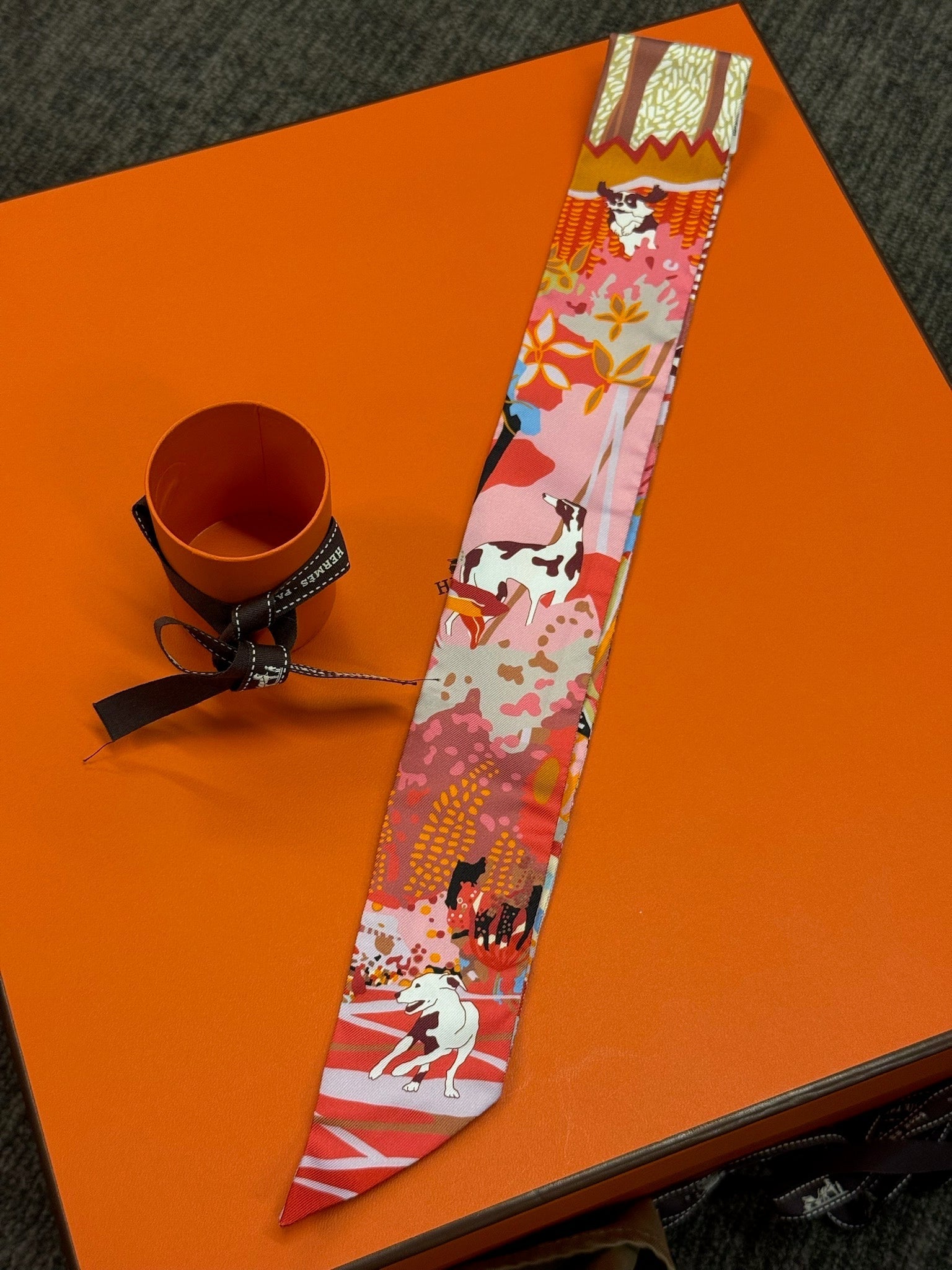 Hermès Twilly - Pink Multicolour Animal Print image 1