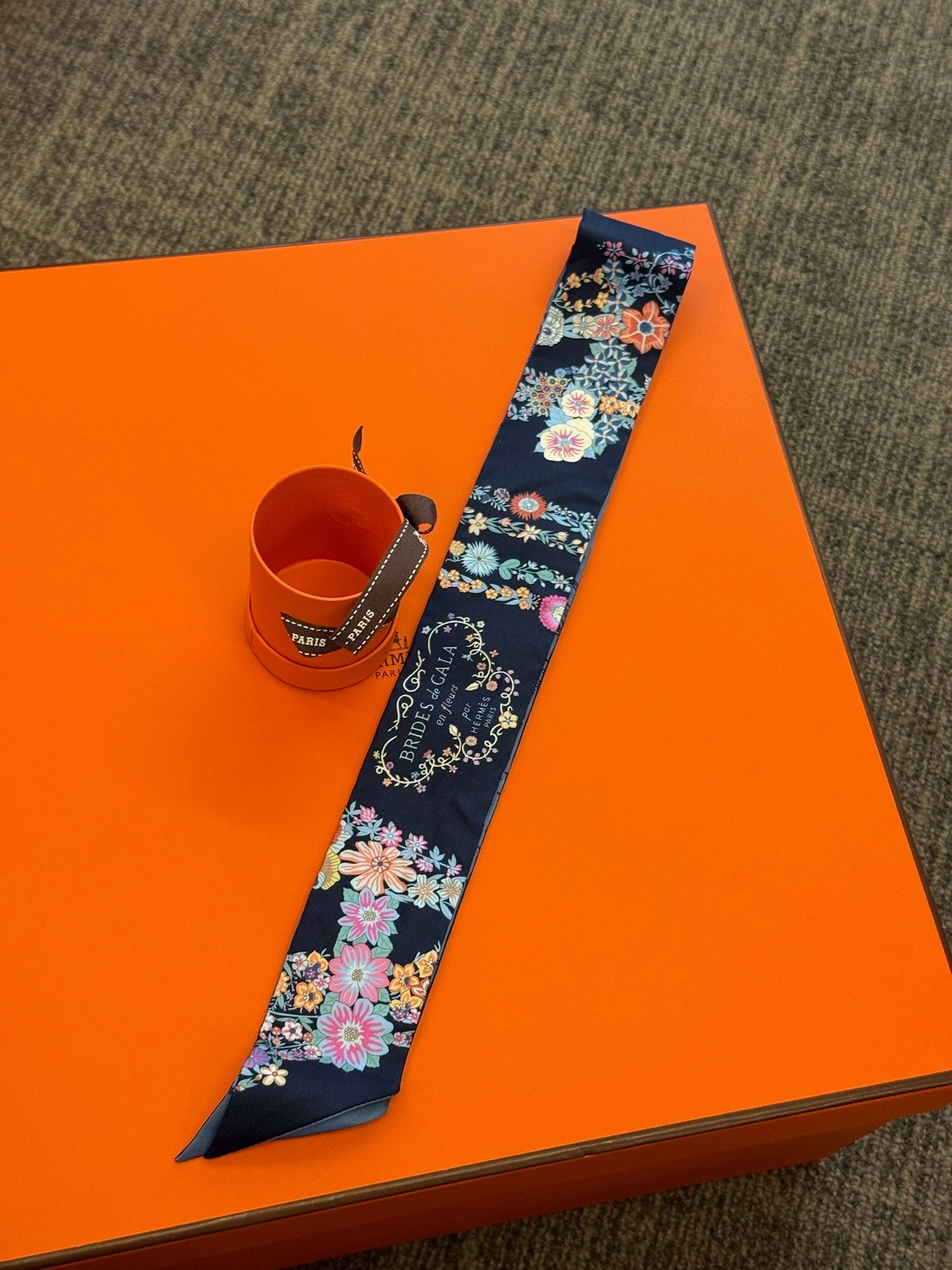 Hermès Twilly - Navy Floral Print image 1