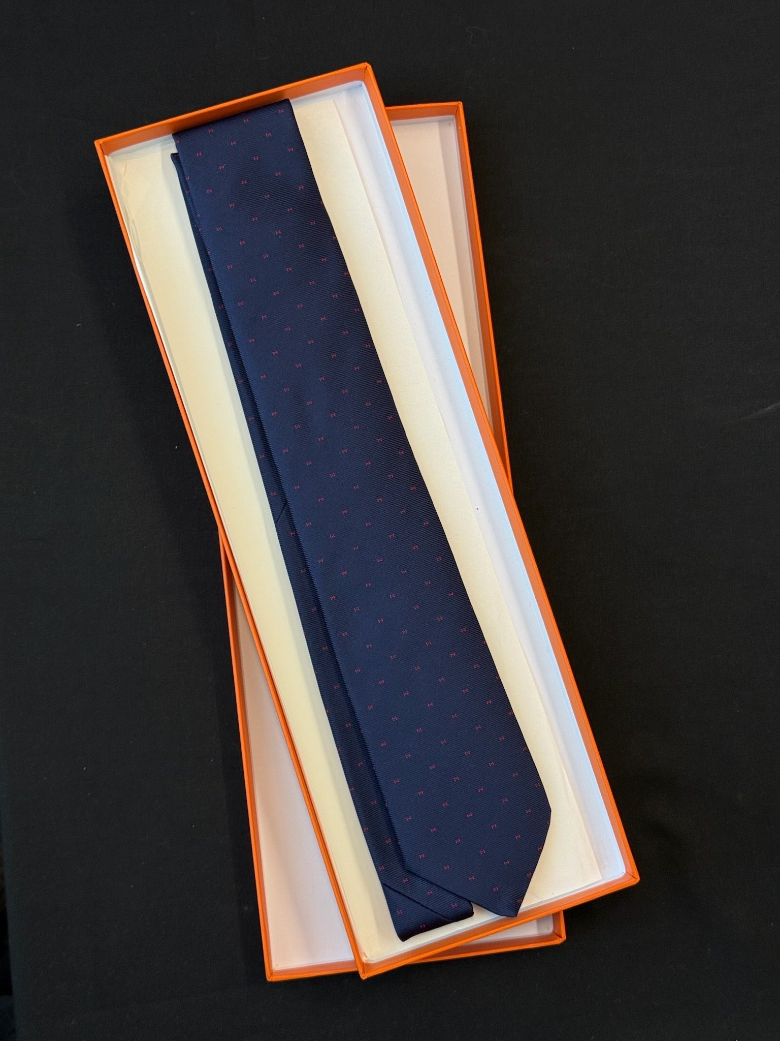 Hermès Silk Tie - Navy & Red image 1