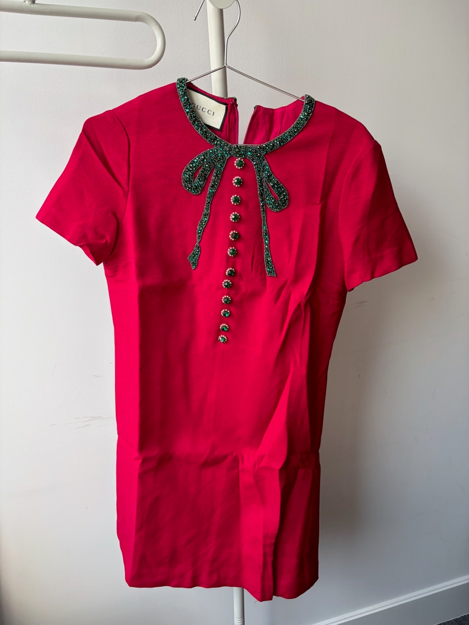 Gucci Red Bow Neck Dress image 1