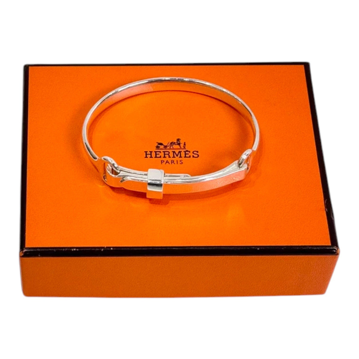 Hermes Silver Buckle Bangle - LG
