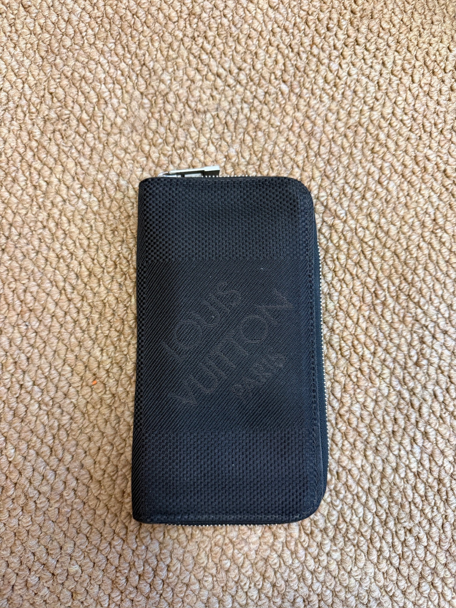 Louis Vuitton Black Graphite Canvas Long Zip Wallet
