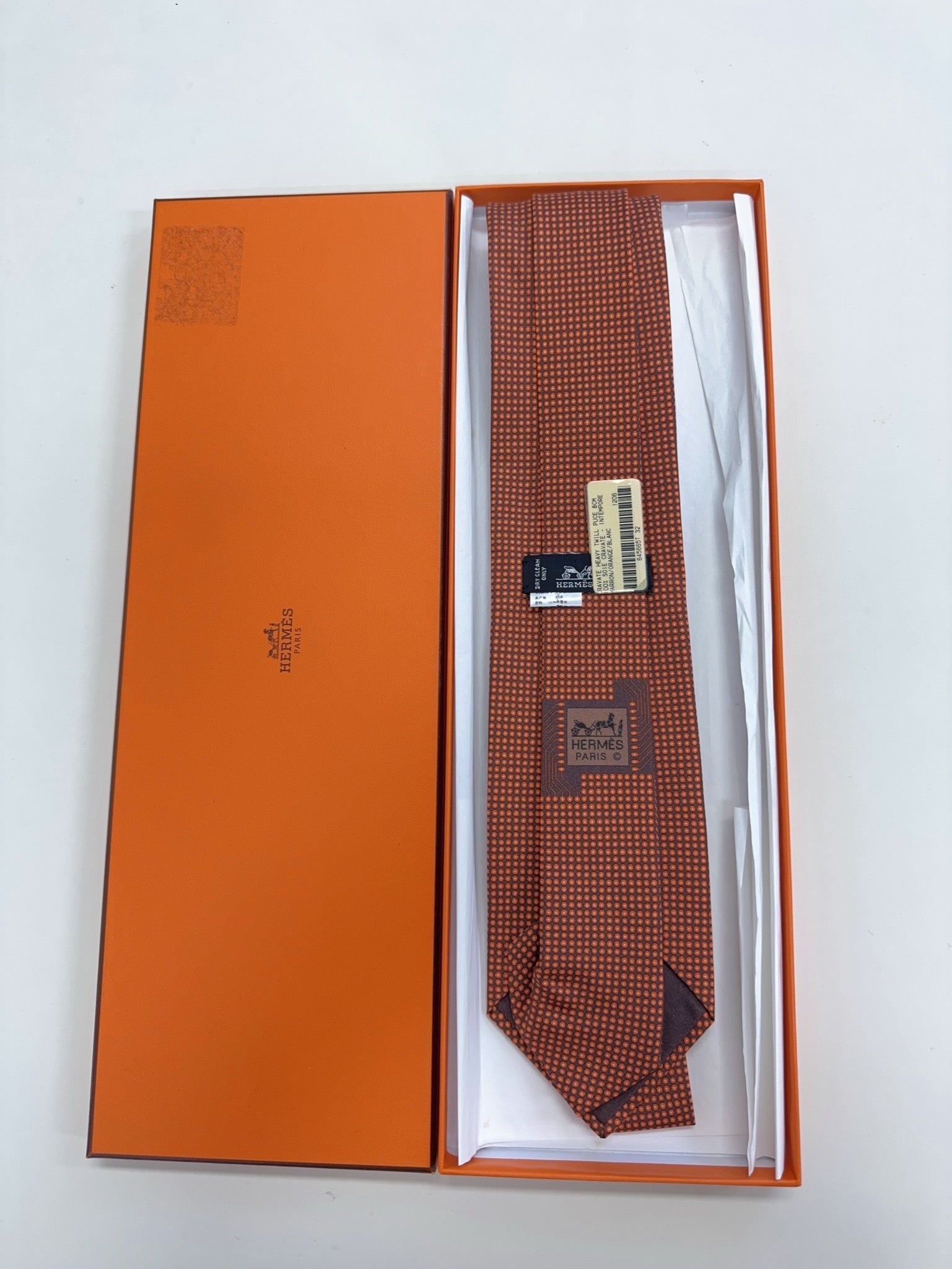 Hermès Twill Tie Orange Brown image 2