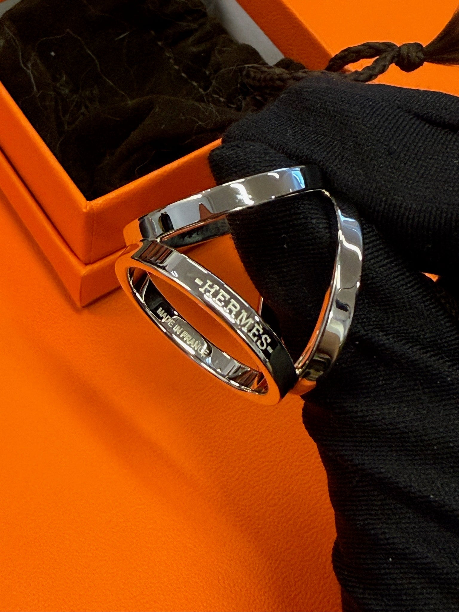 Hermès Geometric Metal Accessory - Silver Tone image 2
