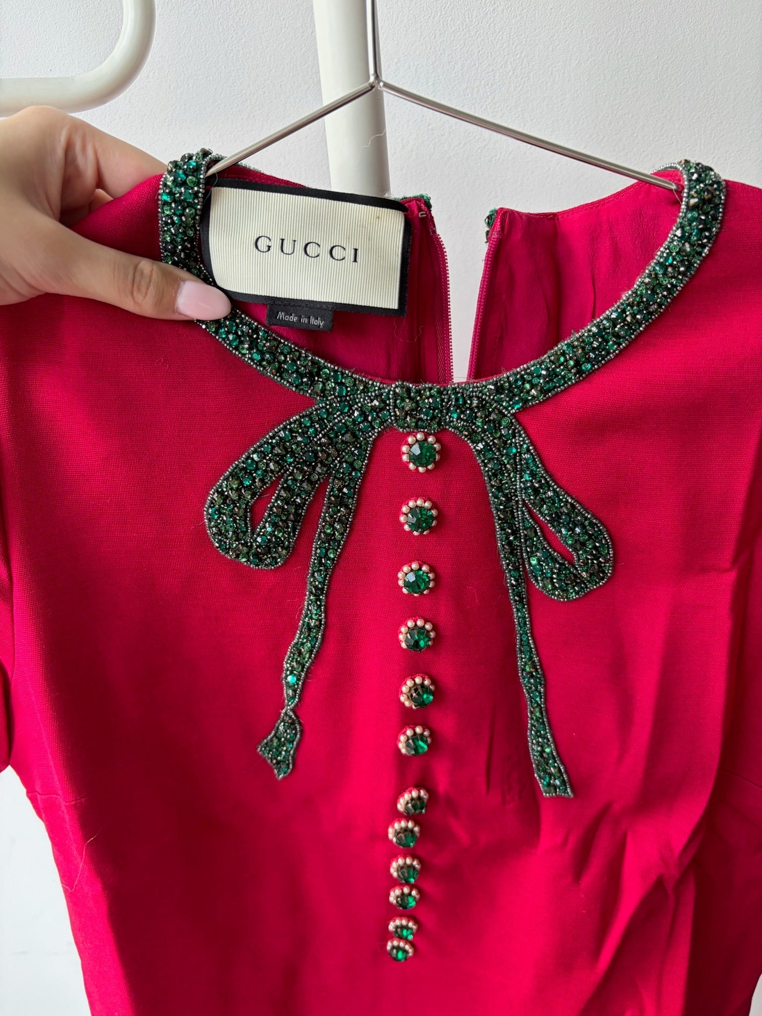 Gucci Red Bow Neck Dress image 2