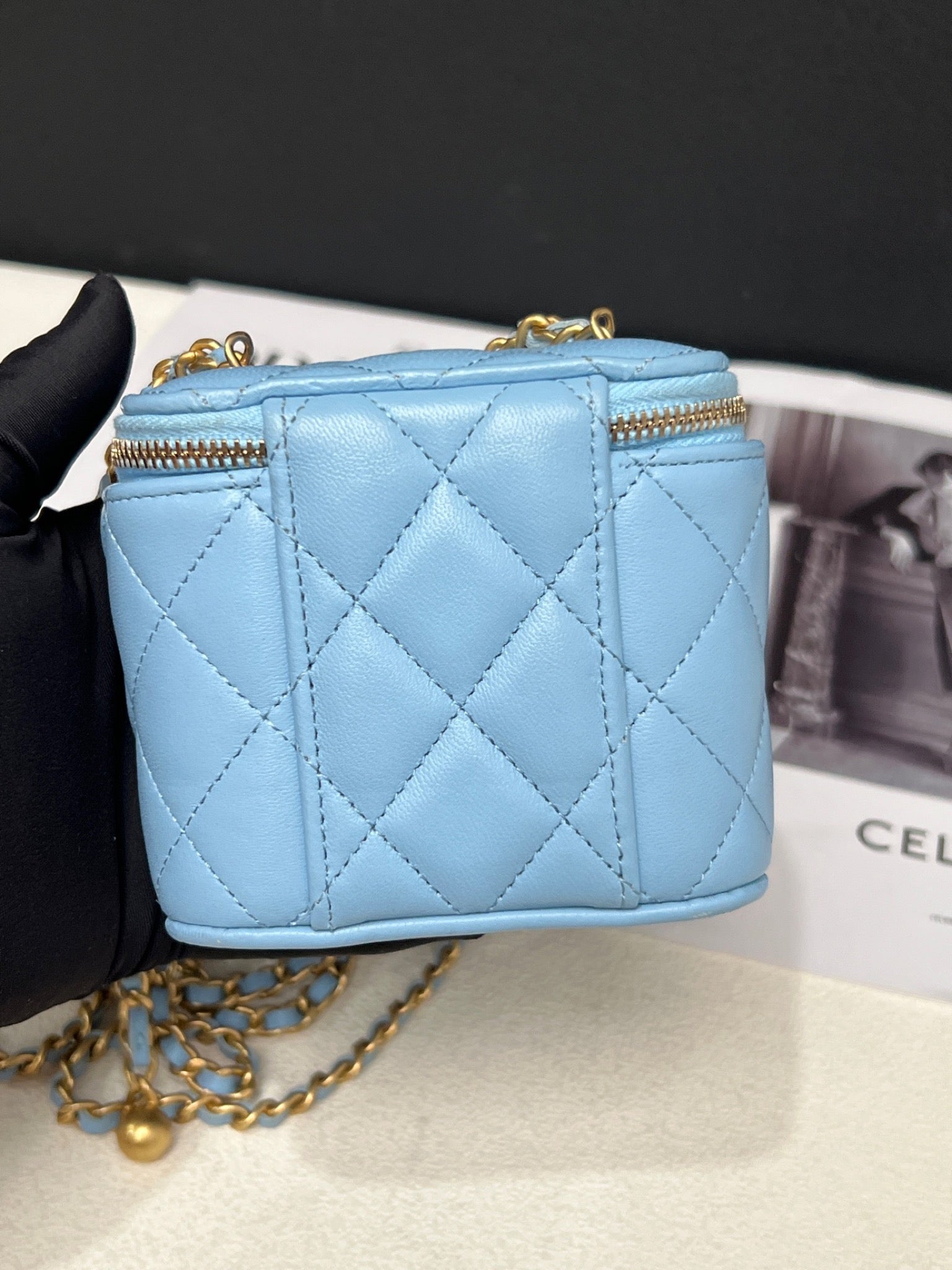 Chanel Blue Vanity Box Bag Light Blue image 2