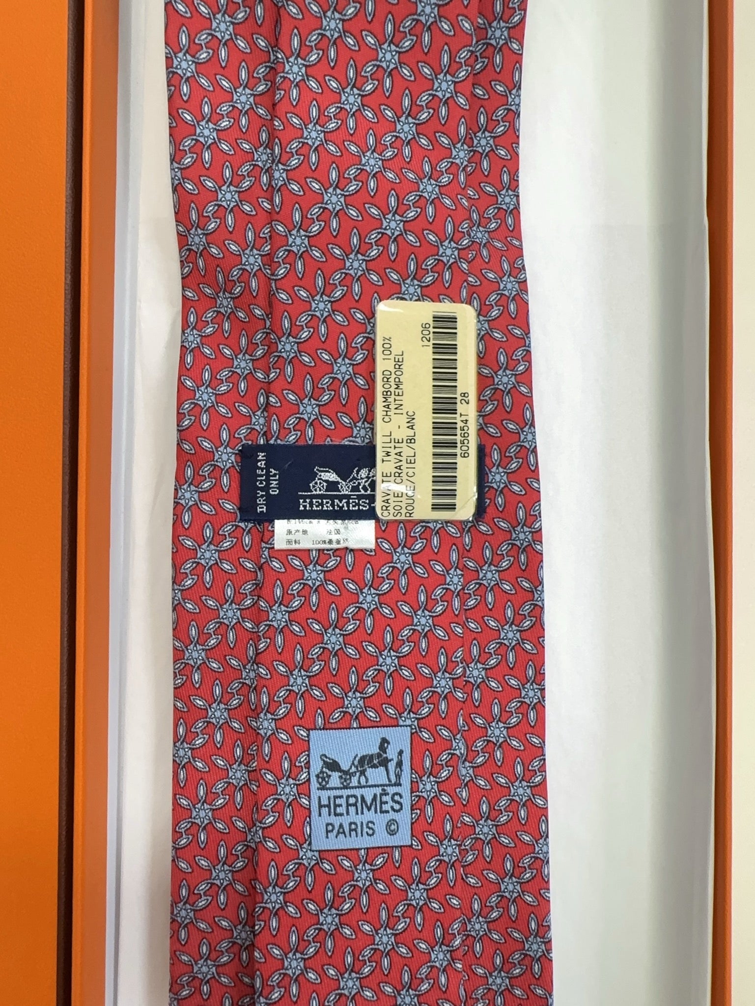 Hermès Twill Tie Rose Bleu image 3