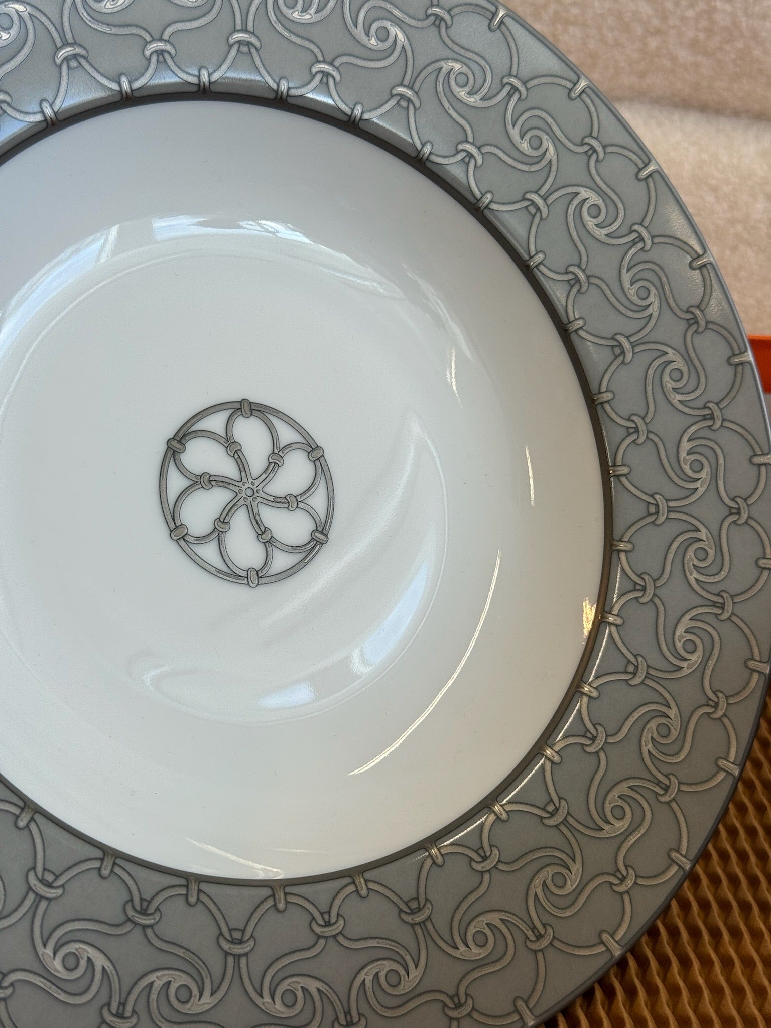 Hermès H Déco Dessert Plate Grey image 3