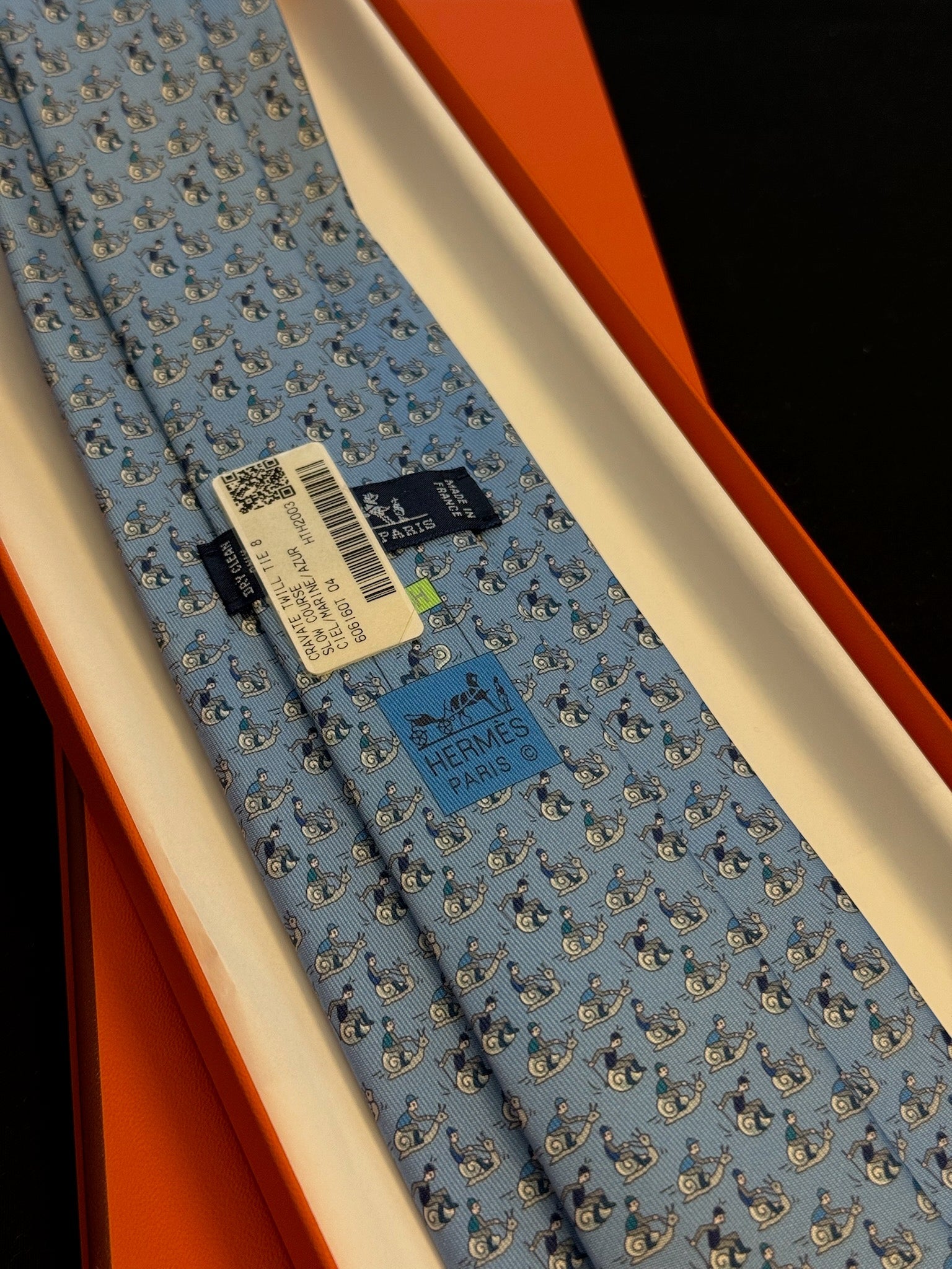 Hermès Le Scoot Silk Tie – Ciel / Marine / Azur image 3