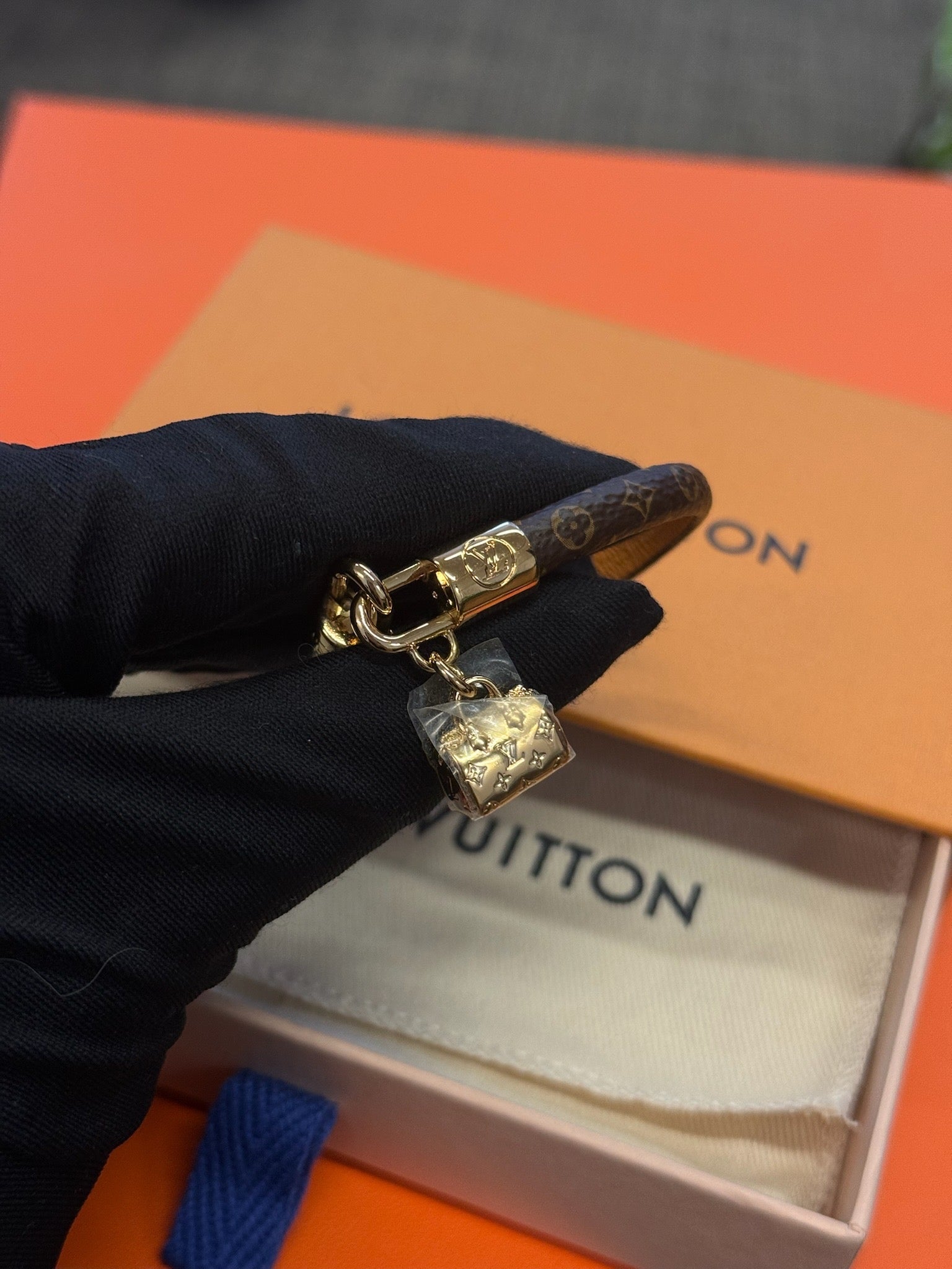 Louis Vuitton Braided Leather Bracelet - Black image 3