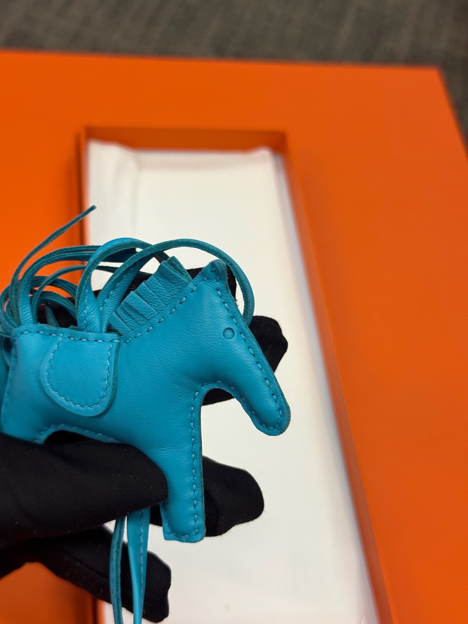 Hermès Rodeo Horse Bag Charm - Turquoise Blue image 3
