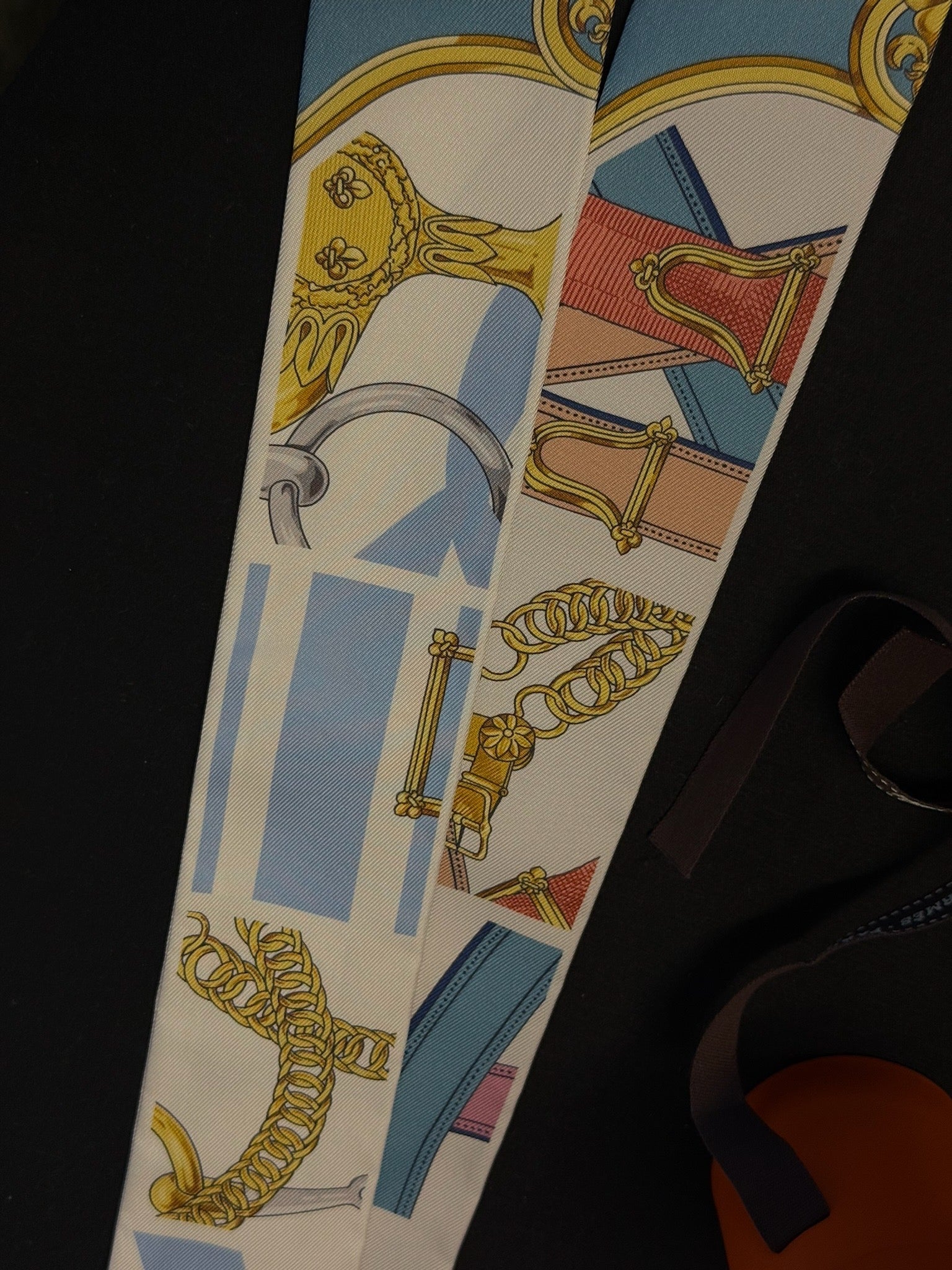 Hermès Twilly - Pastel Blue & Pink Equestrian Print image 3