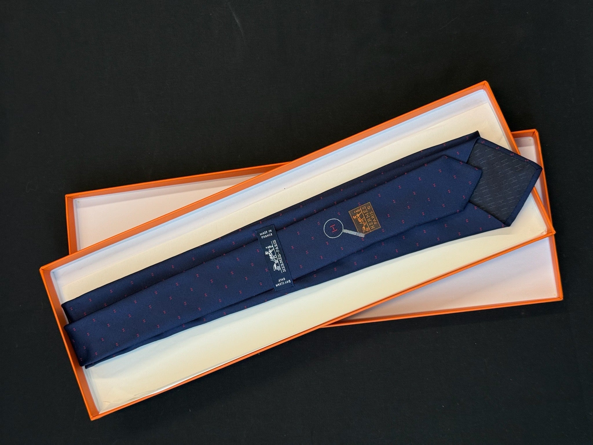 Hermès Silk Tie - Navy & Red image 3
