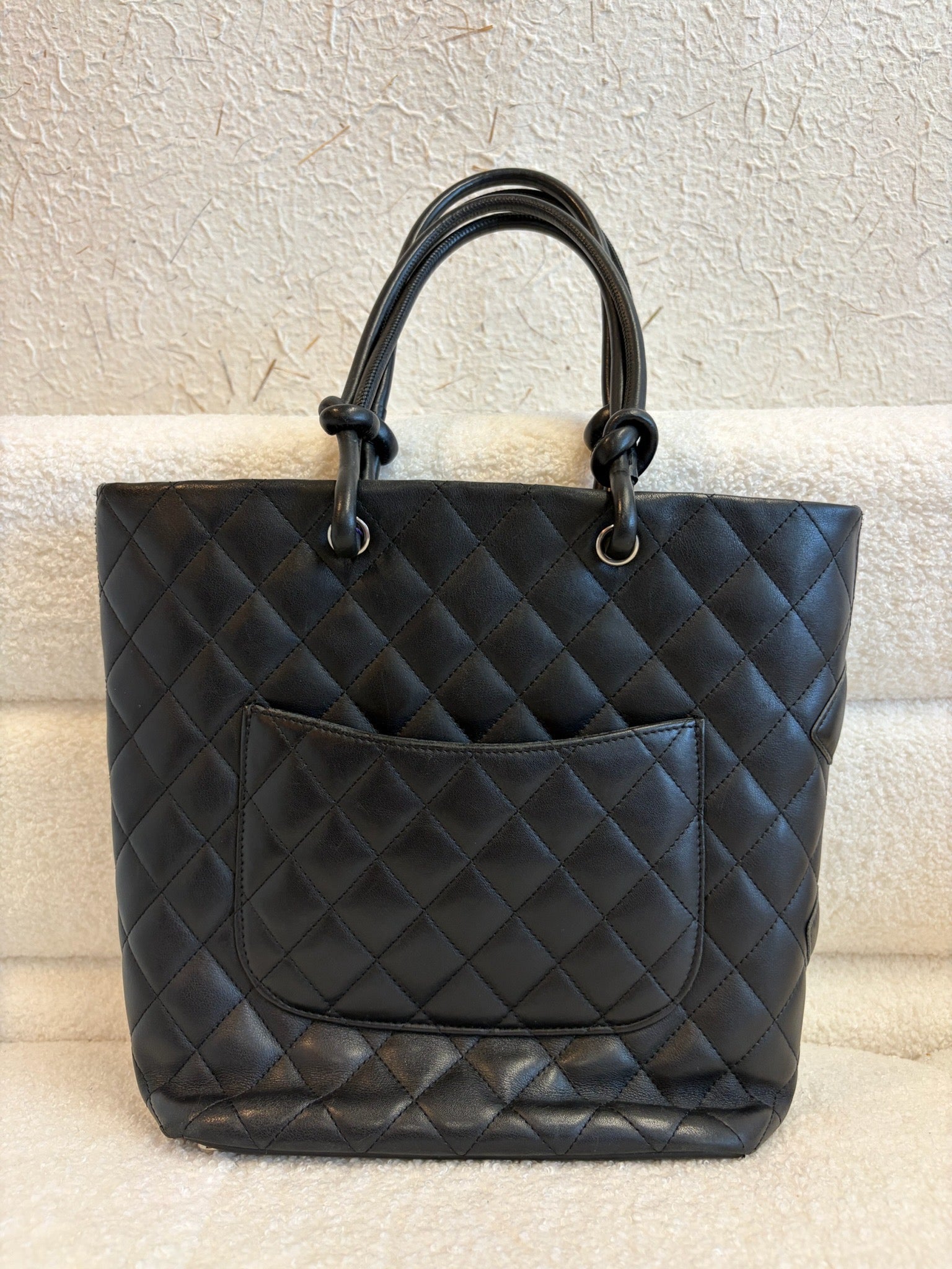 Chanel Cambon Tote Black with Patent Leather Logo image 3