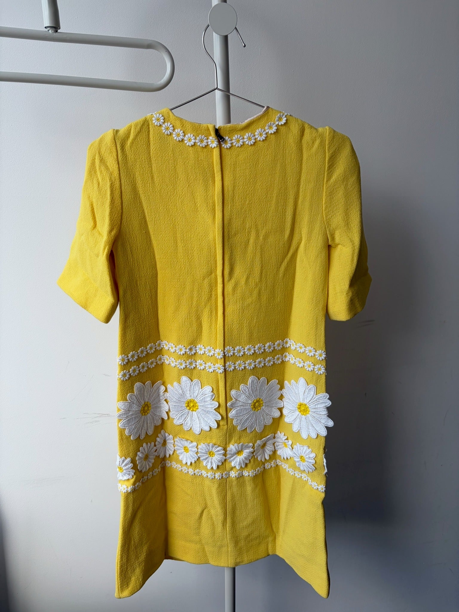 Dolce & Gabbana Yellow Floral Wool Dress image 3