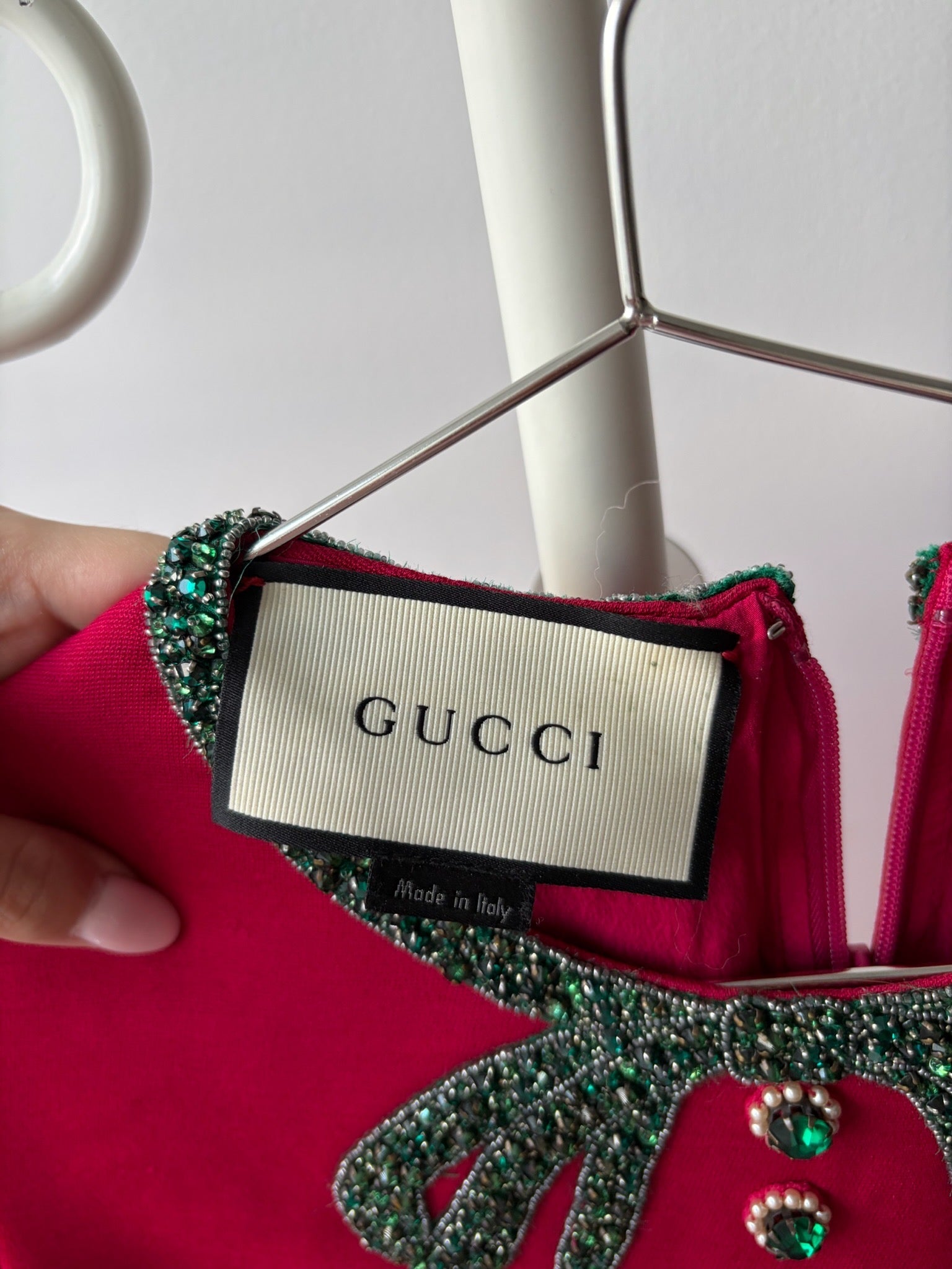 Gucci Red Bow Neck Dress image 3