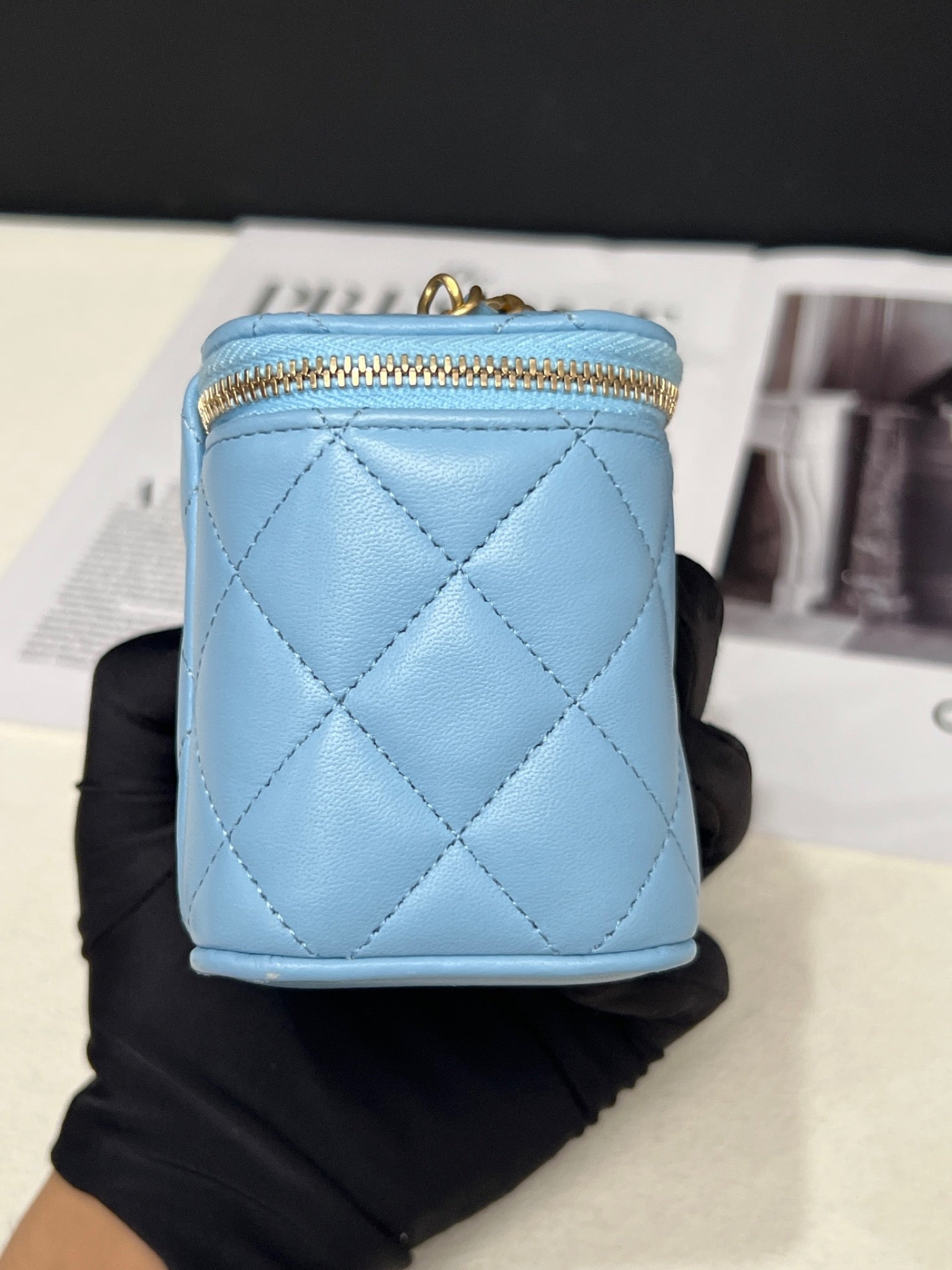 Chanel Blue Vanity Box Bag Light Blue image 3