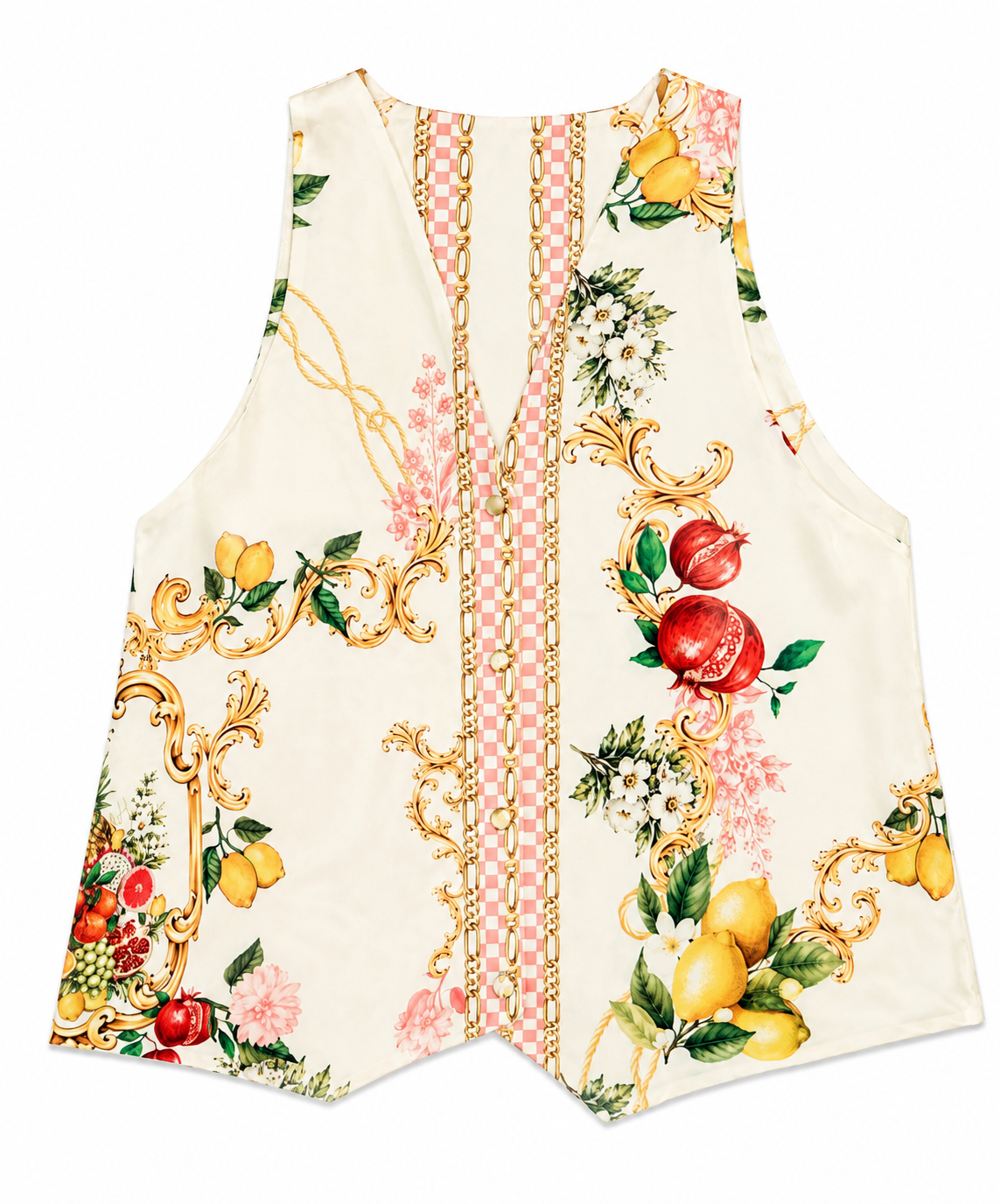 WAISTCOAT FRUITS PLACEMENT STRIPES PINK MCL11810