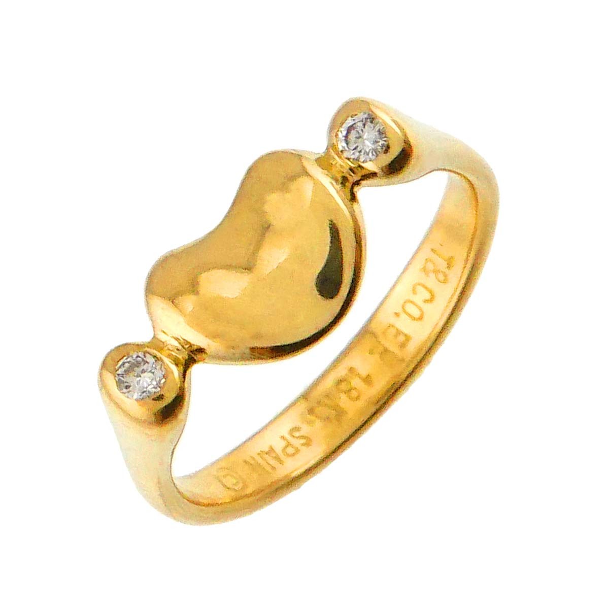 TIFFANY Co. Bean Diamond Ring 18K Yellow Gold 750 Size4(US) 902972310