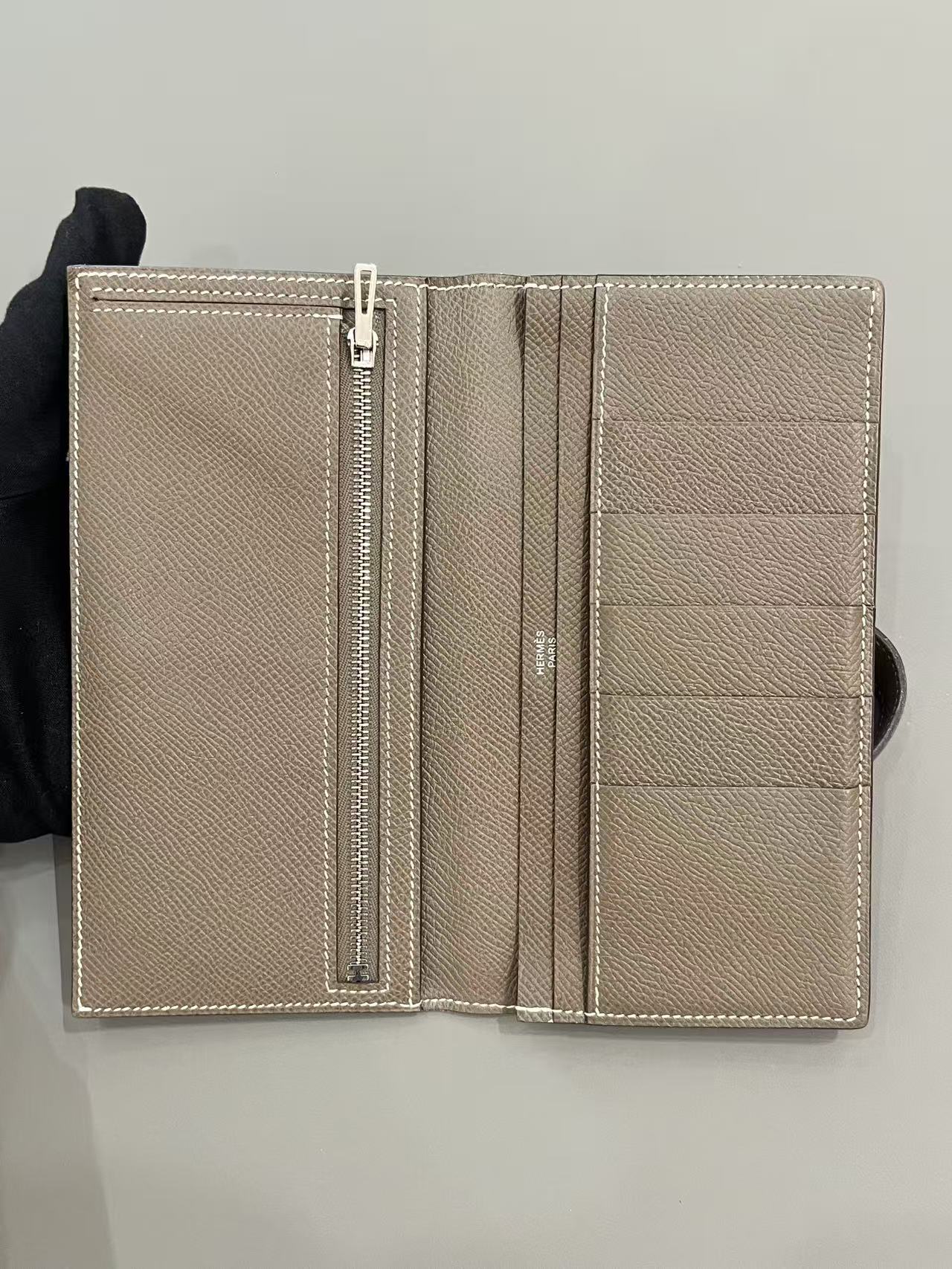 Hermès Bearn Long Wallet - Etoupe (Elephant Grey)