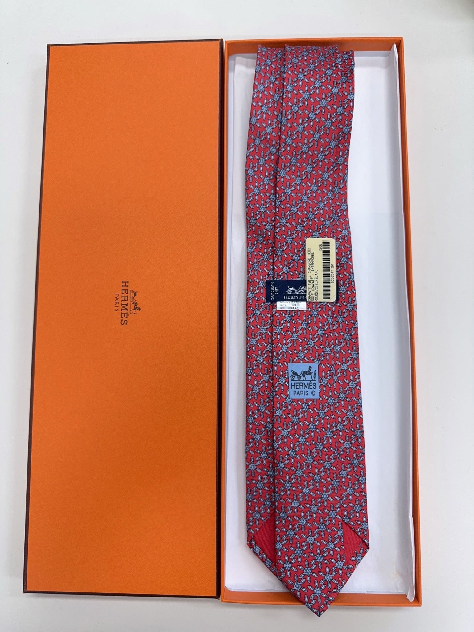 Hermès Twill Tie Rose Bleu image 4