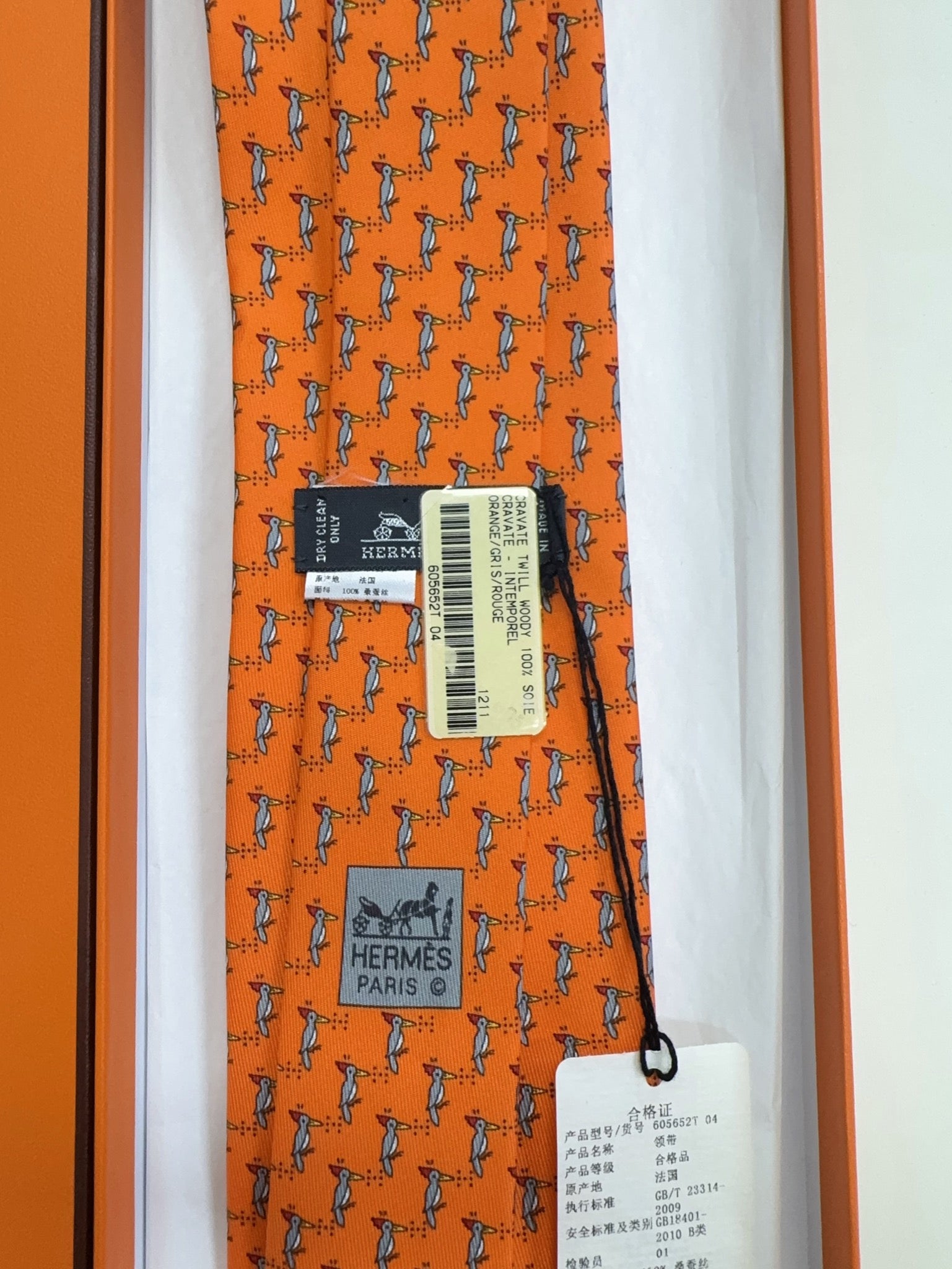 Hermès Twill Tie Orange image 4