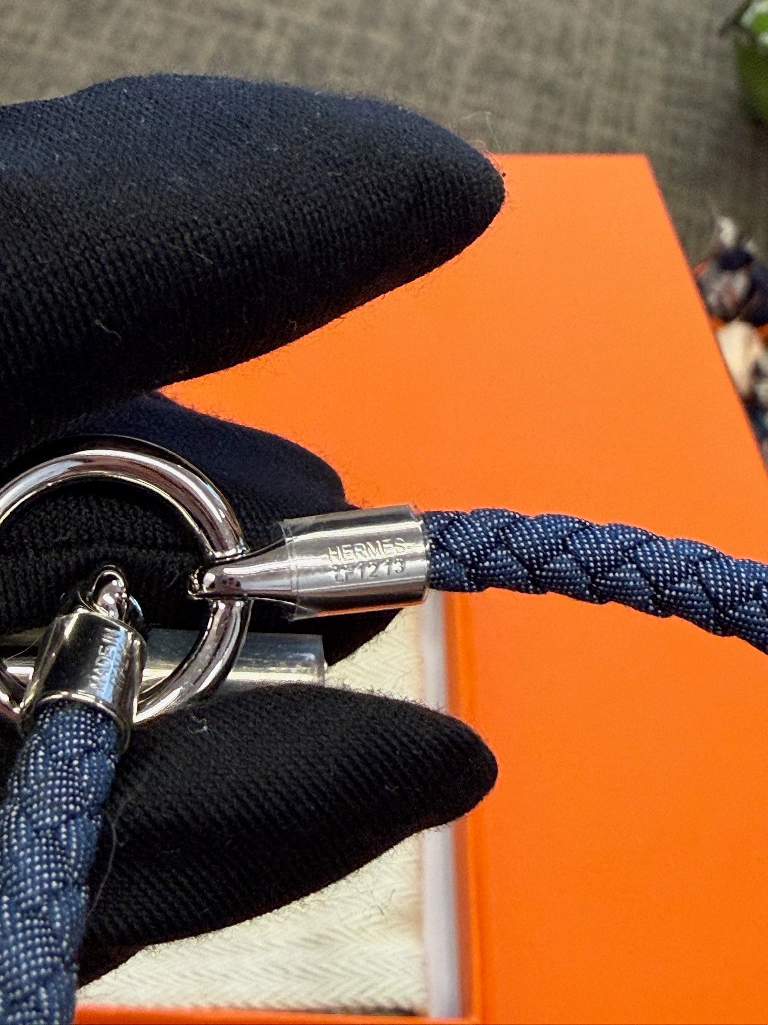 Hermès Glenan Bracelet - Navy & Palladium image 4
