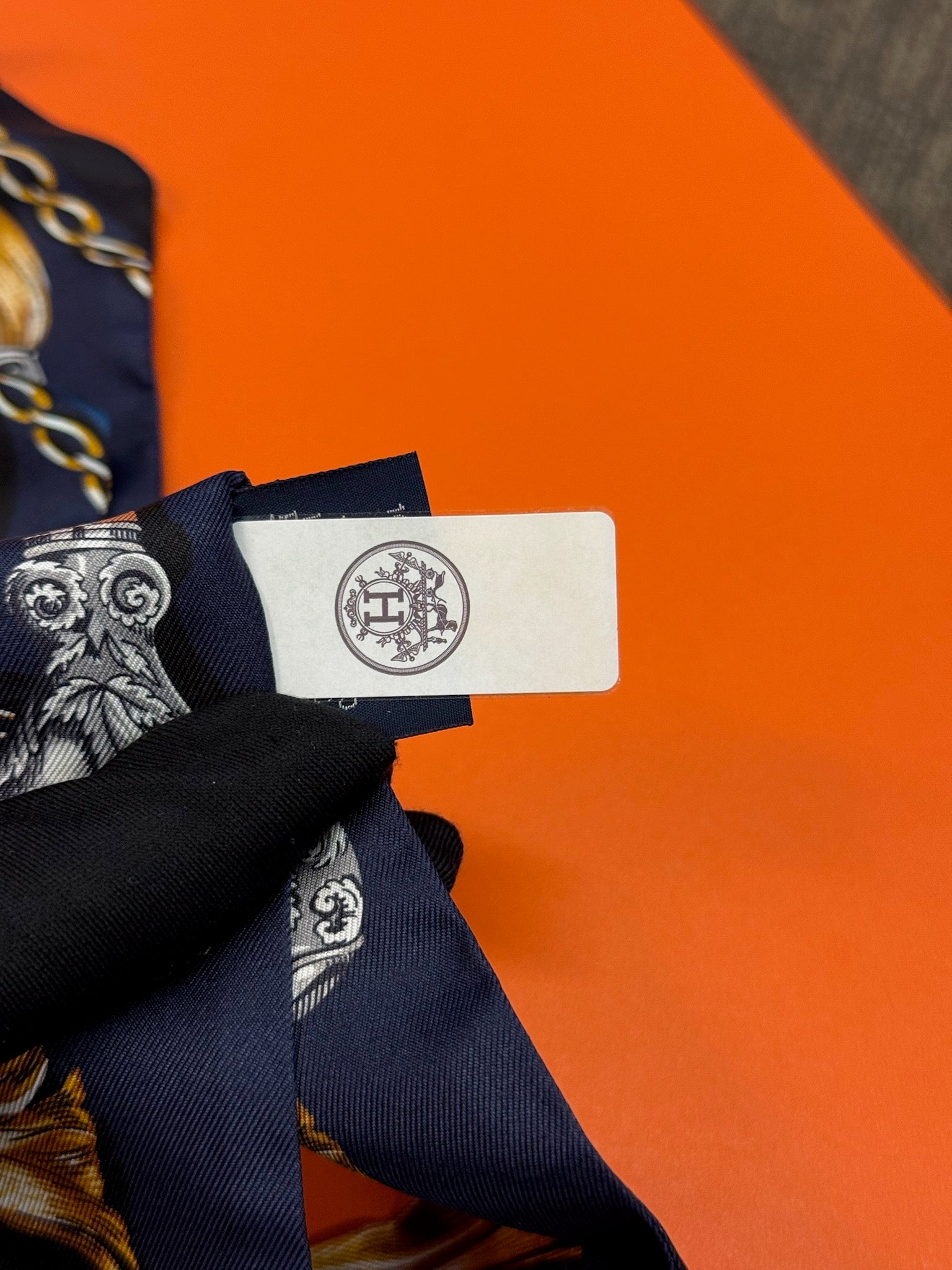 Hermès Twilly - Navy & Gold Feather Print image 4