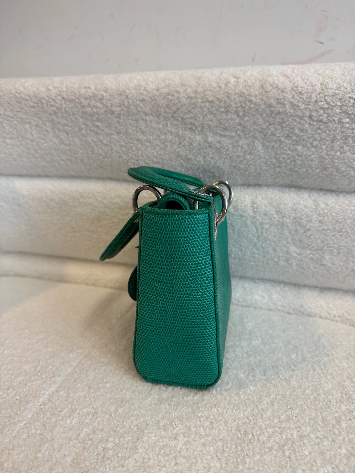 Dior Lady Dior Lizard - Green With Diamond image 4