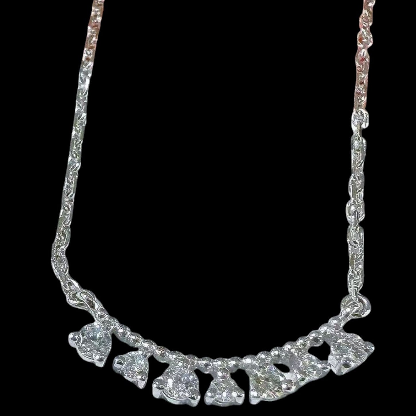 0.165ct White Diamond Necklace set in 18K White Gold