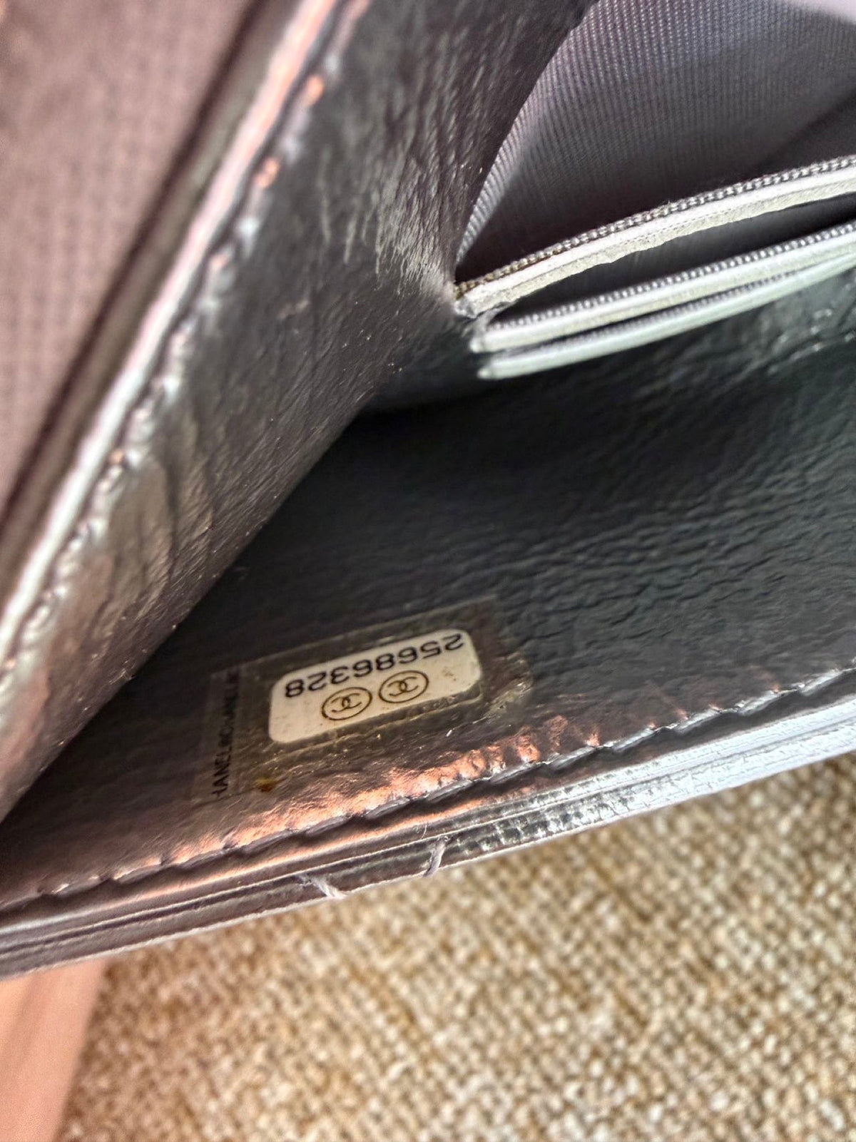 Chanel Quilted Leather Long Wallet - Silver image 5