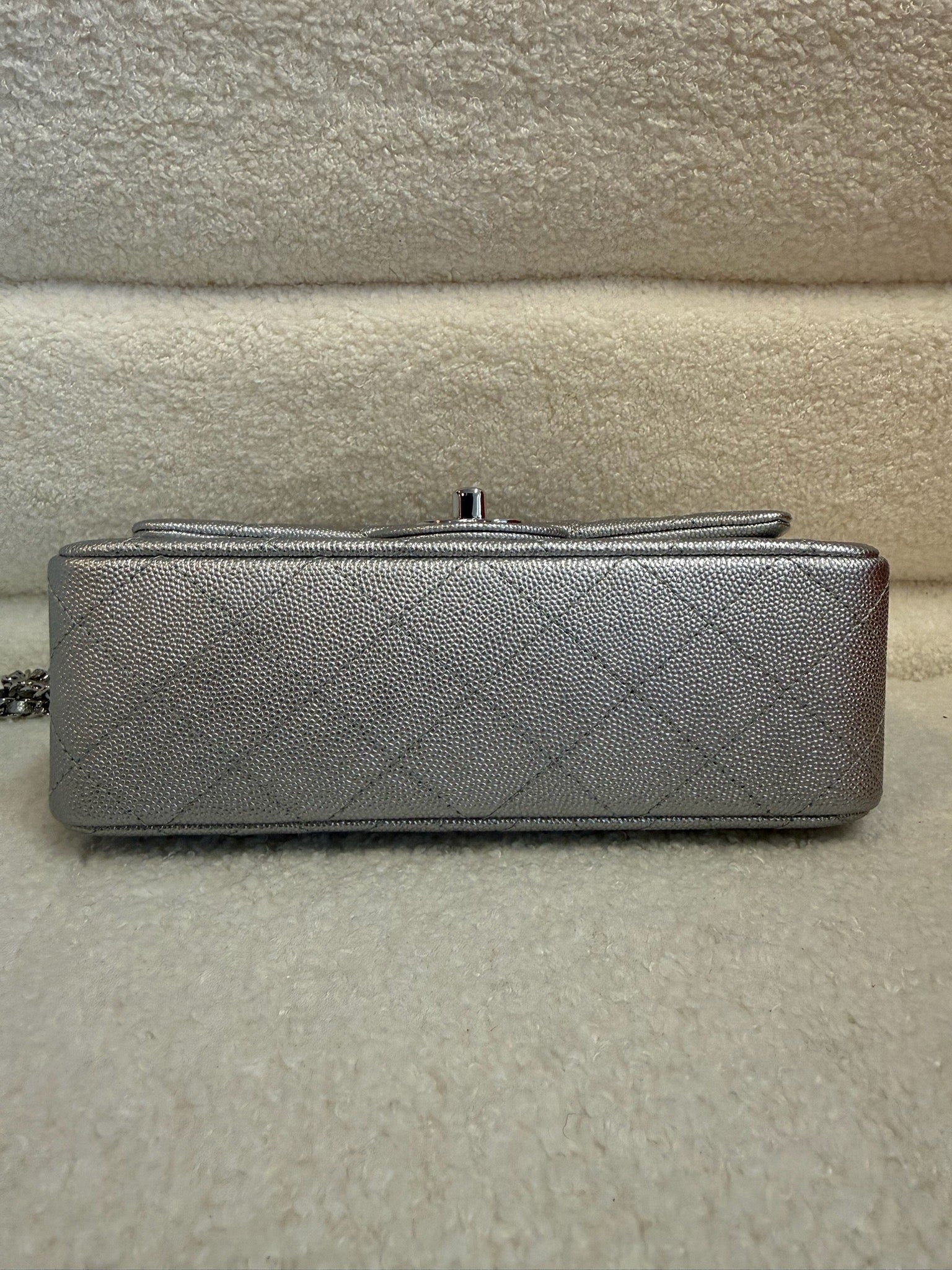 Chanel Mini Top Handle Flap Bag - Silver image 5