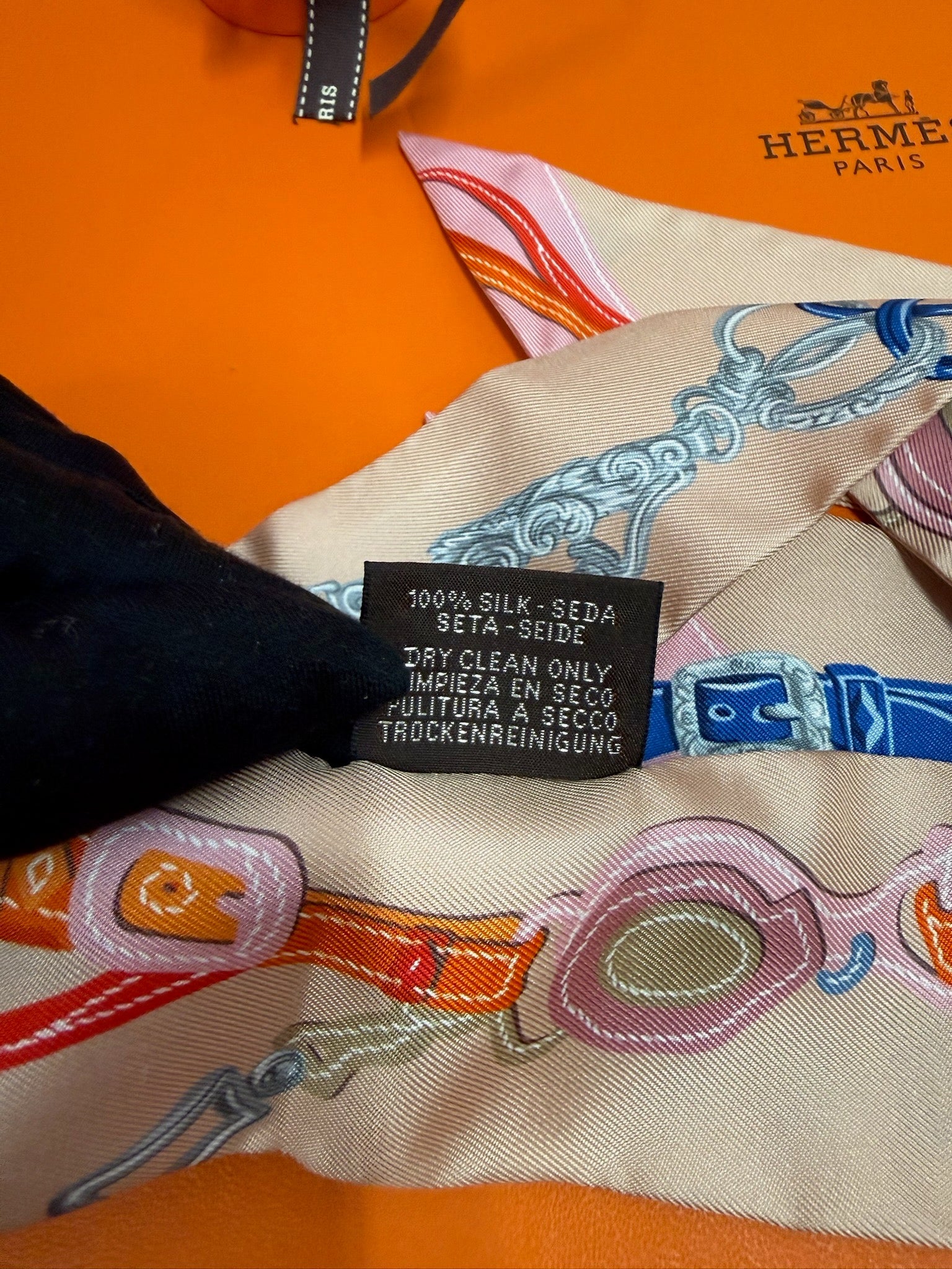 Hermès Twilly - Beige & Blue Harness Print image 5