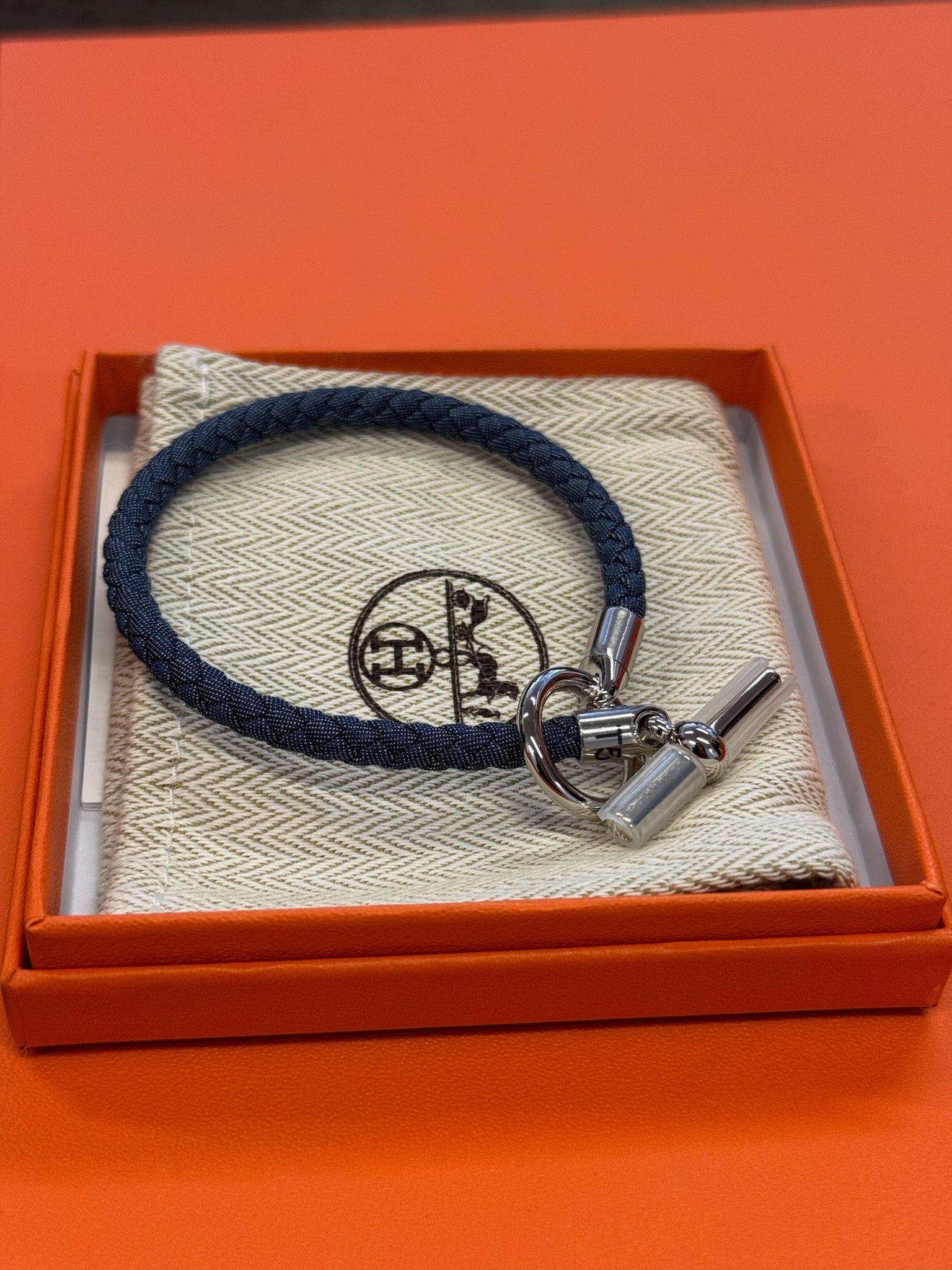 Hermès Glenan Bracelet - Navy & Palladium image 5