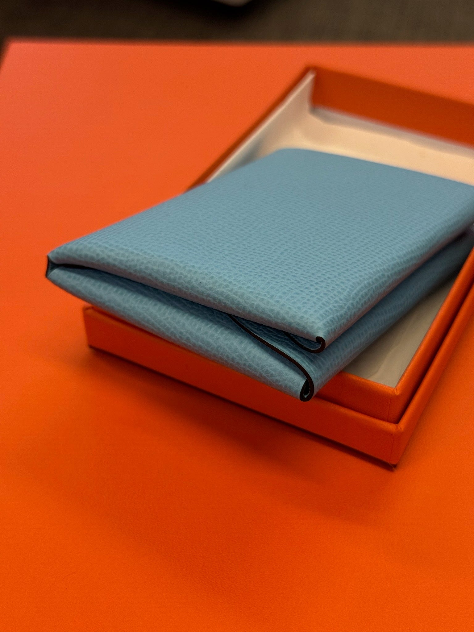 Hermès Calvi Card Holder - Light Blue image 5