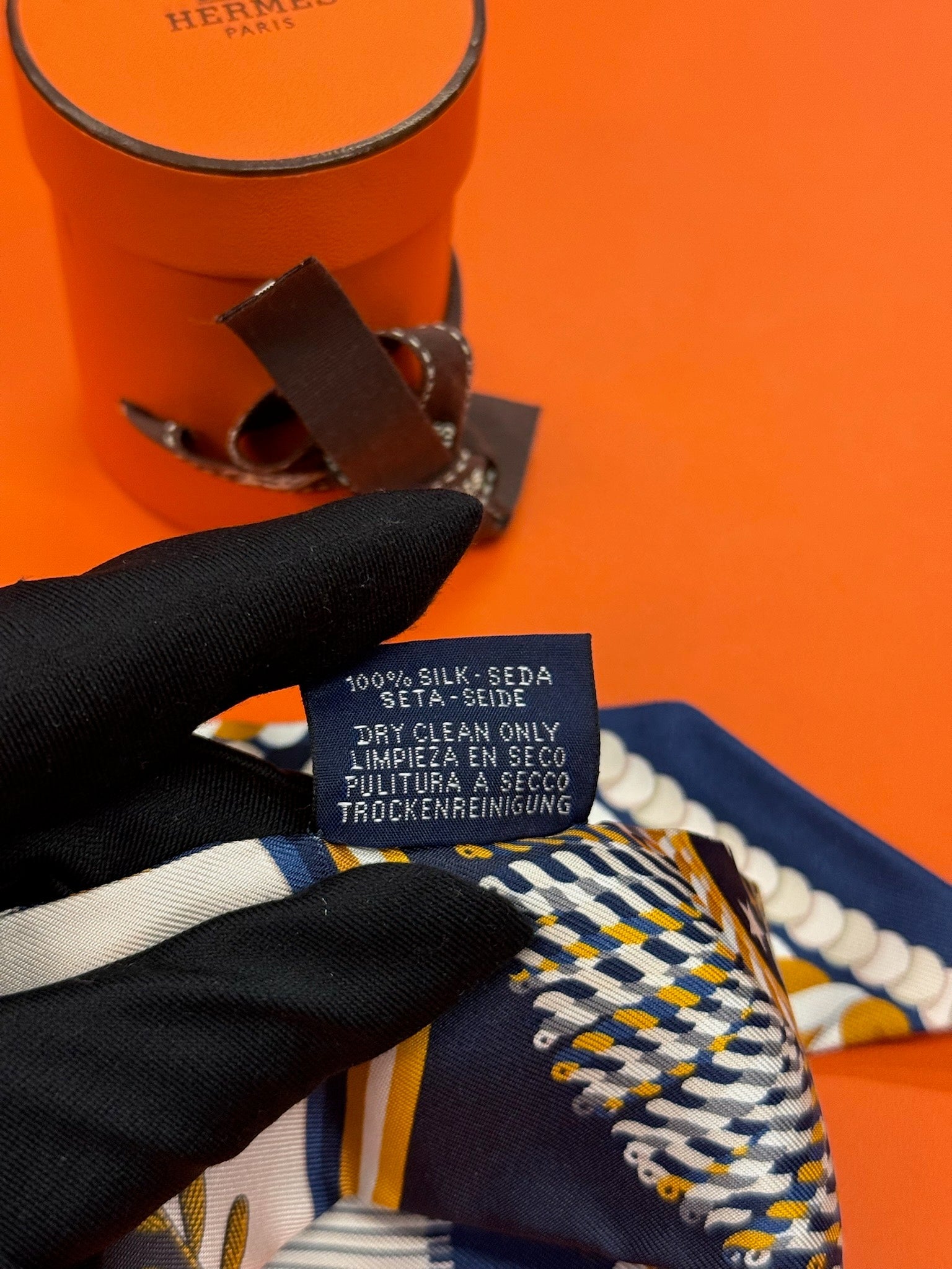 Hermès Twilly - Navy, Gold & White Nautical Print image 5