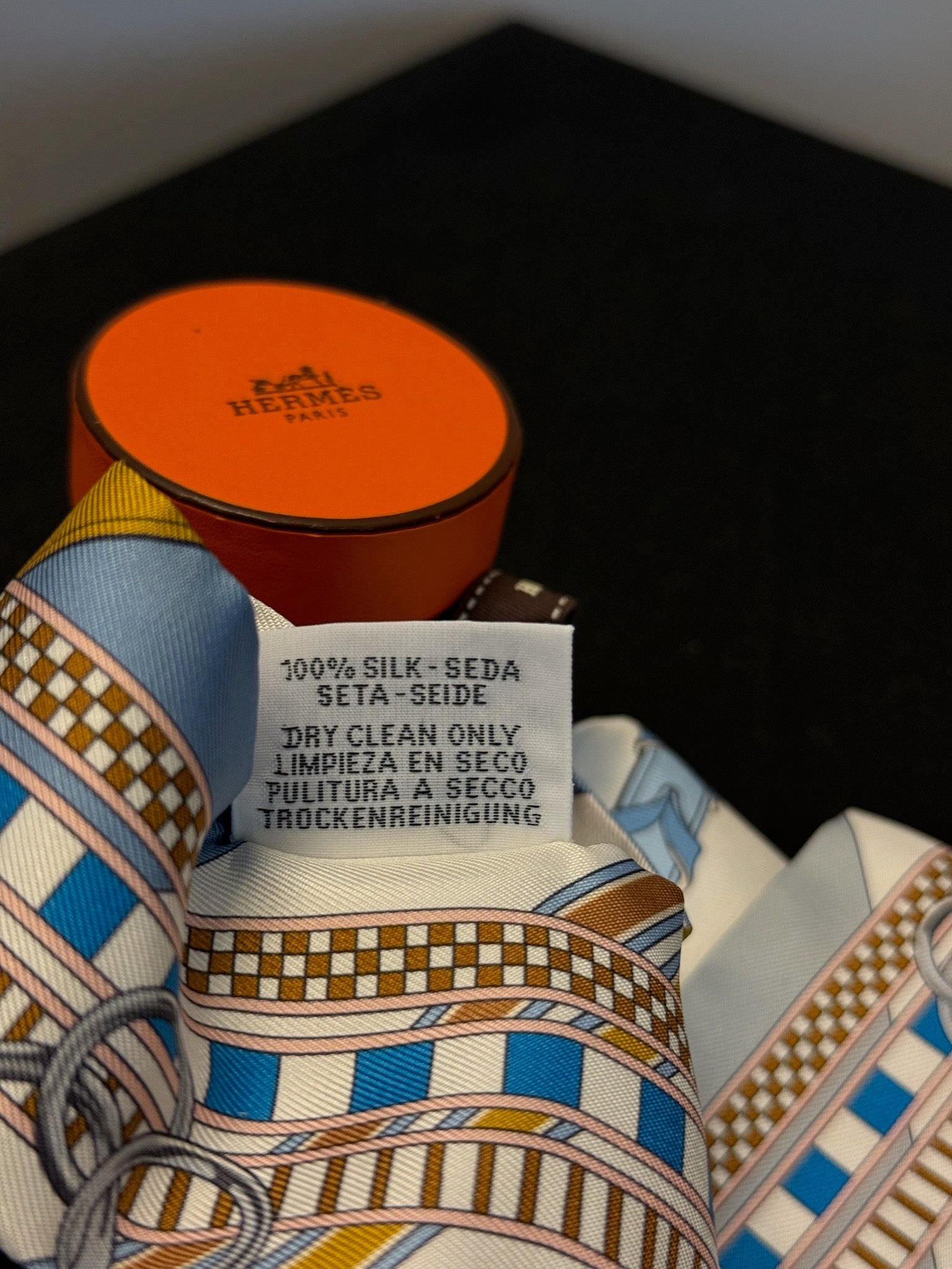 Hermès Twilly - Light Blue & Orange Equestrian Print image 5