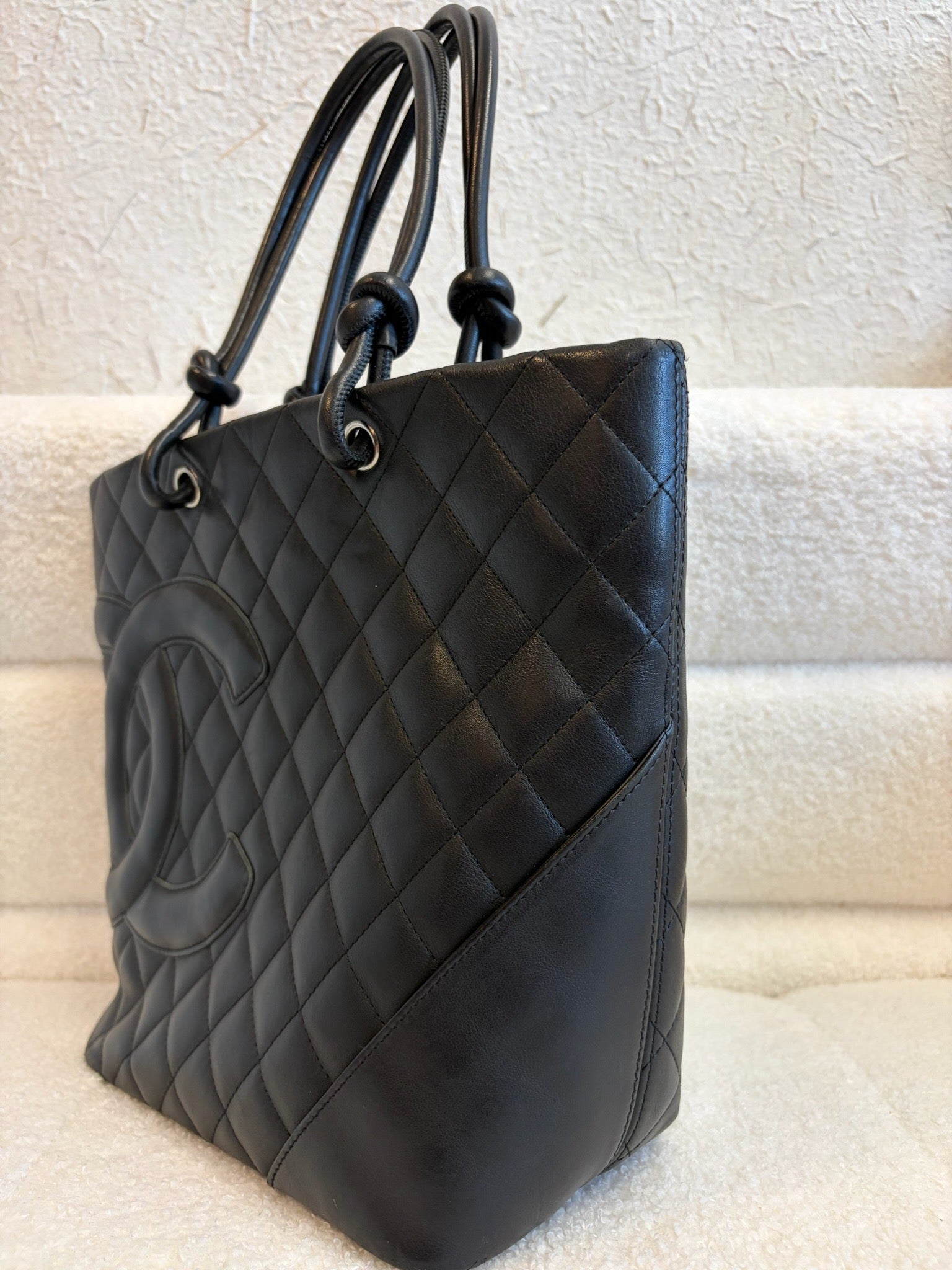Chanel Cambon Tote Black with Patent Leather Logo image 5