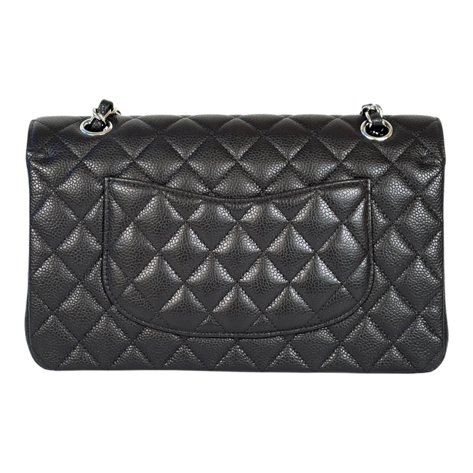 Chanel Classic Flap Medium Black Caviar with Silver Hardware Bag