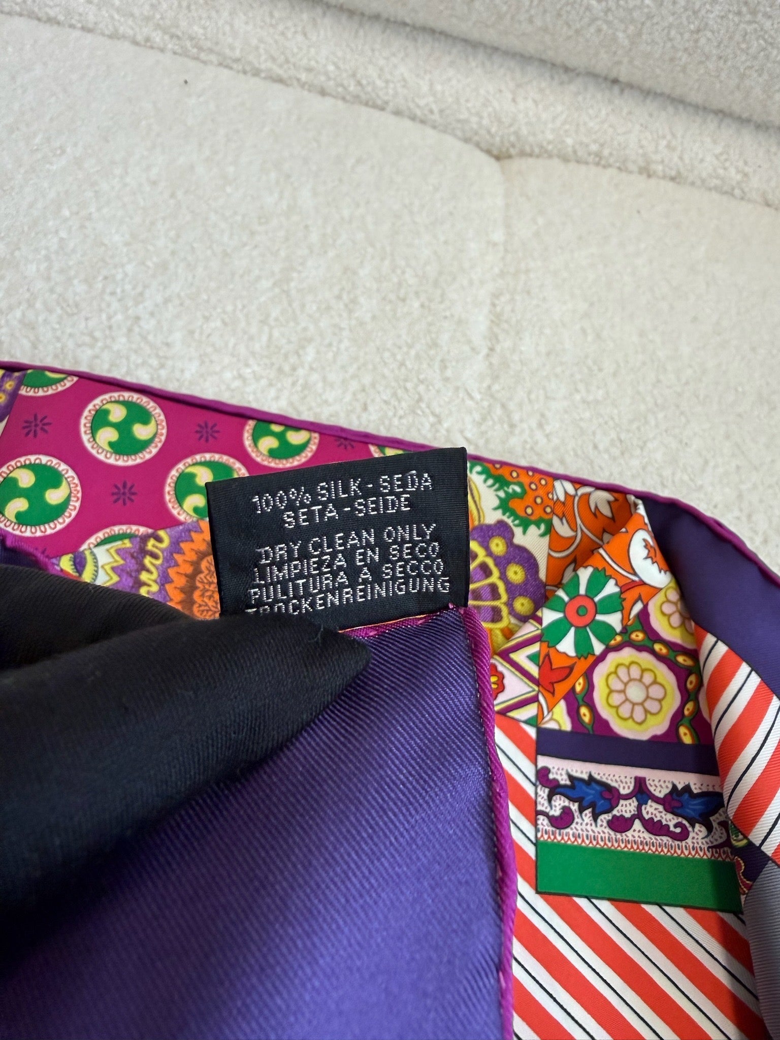 Hermès Carré 90 Scarf Patchwork Purple / Multicolour image 6