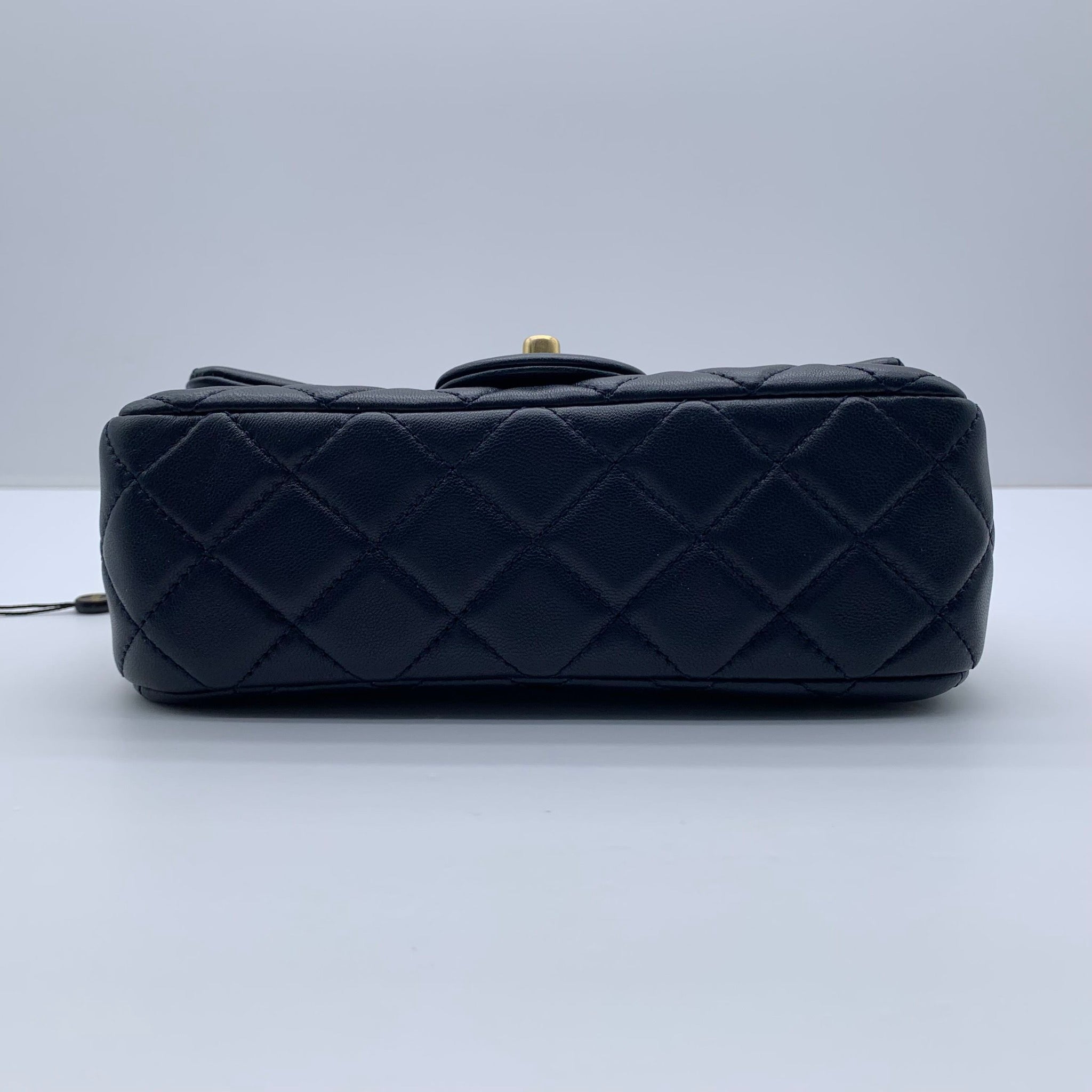 Chanel Mini Classic Flap Rectangle Navy Blue Lambskin Bag image 6
