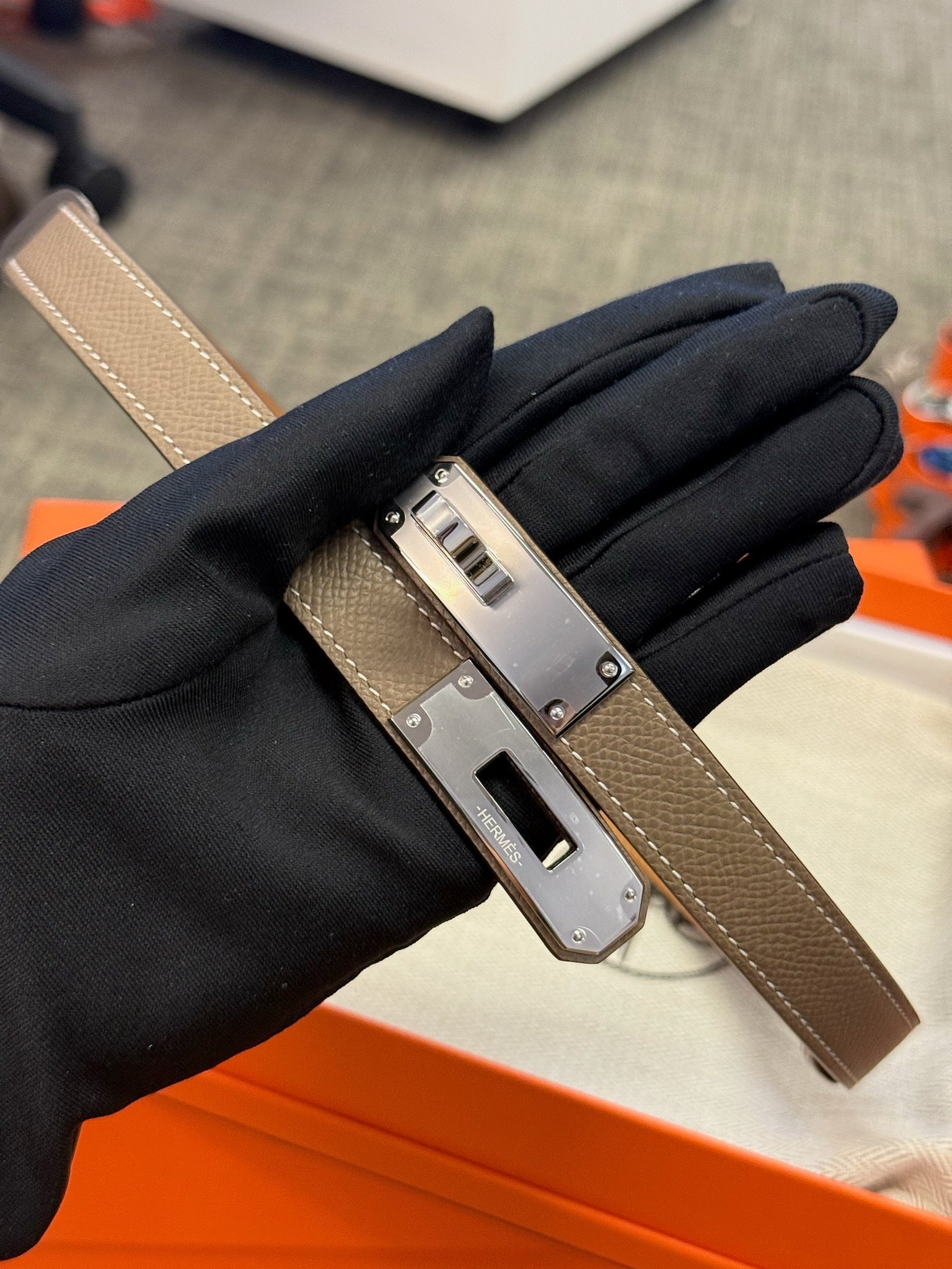 Hermès Leather Belt - Etoupe / Brown image 6