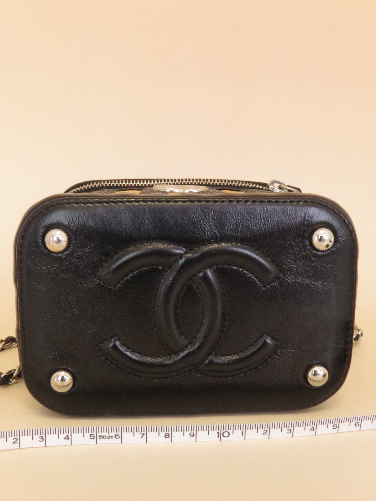 Chanel Woven Vanity Case - Black & Natural image 6