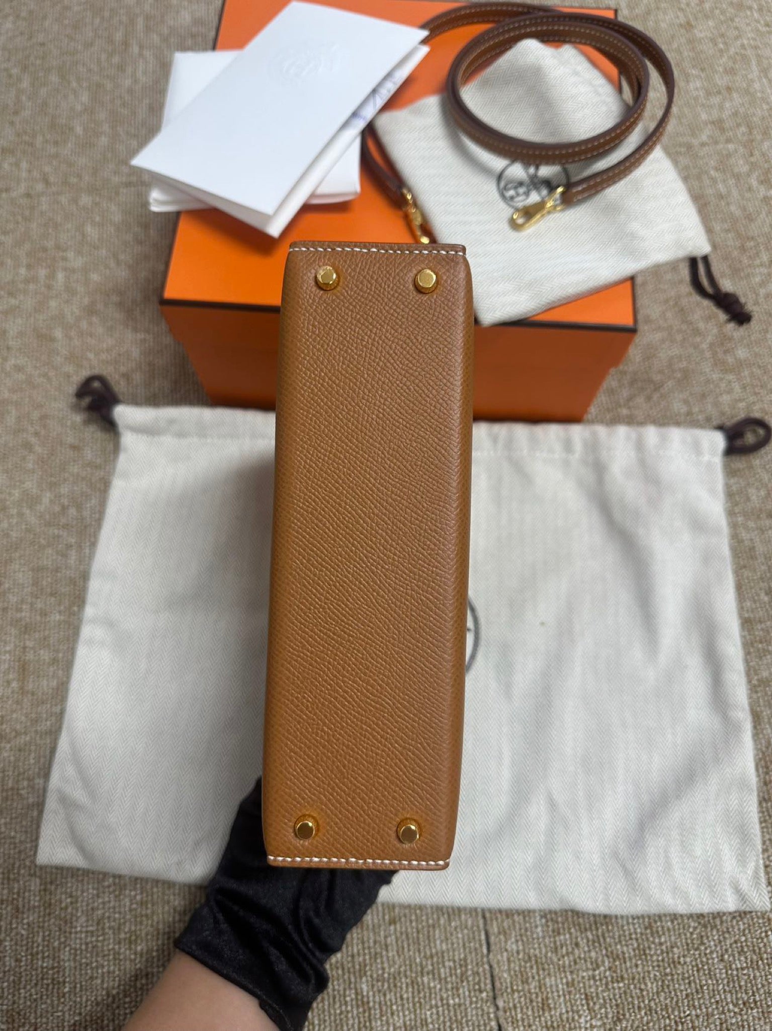 Hermès Mini Kelly Gold GHW Stamp C image 6