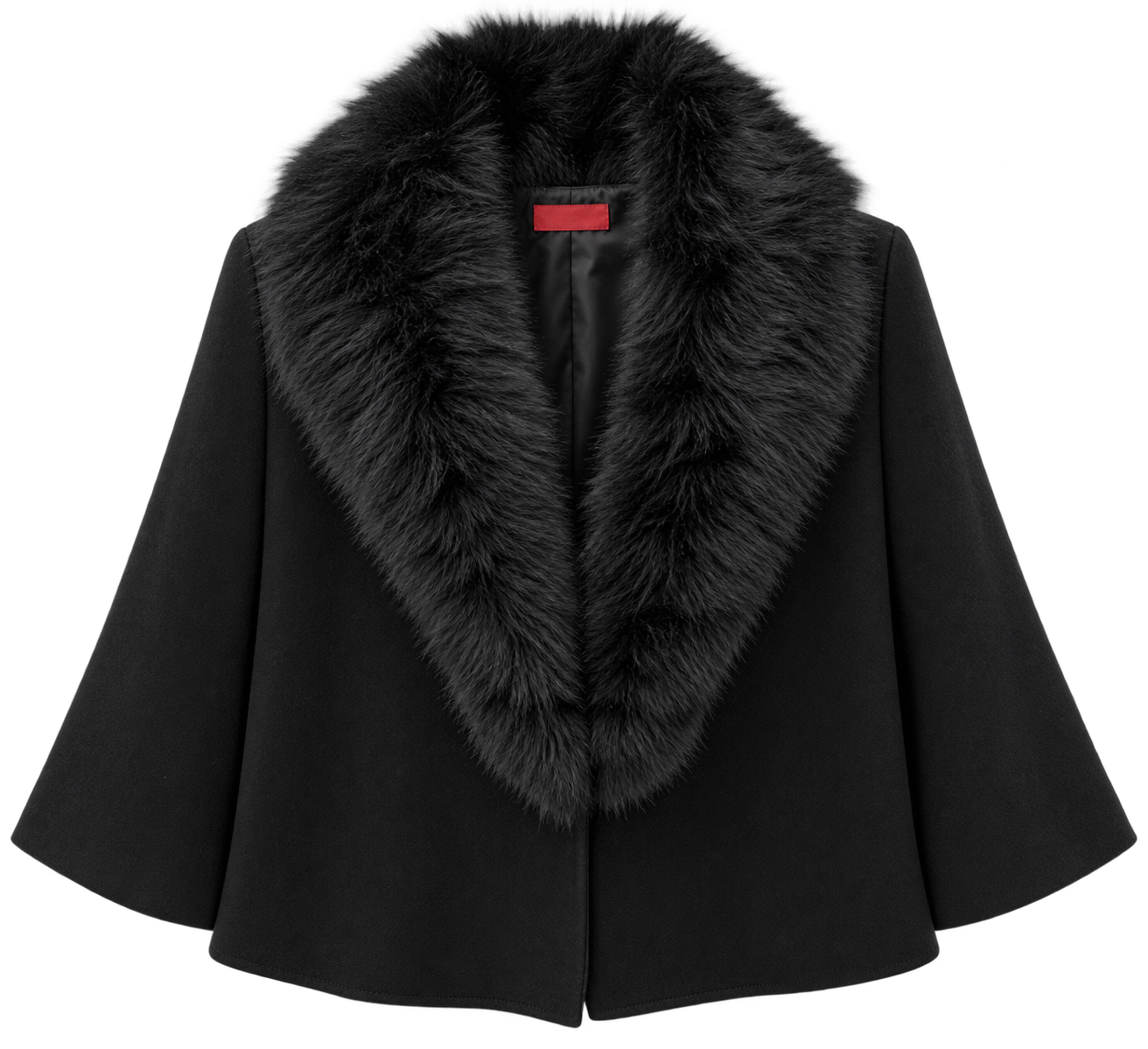 JACKET KNITWEAR BLACK SHIMMERS FAUX FUR MCL13251