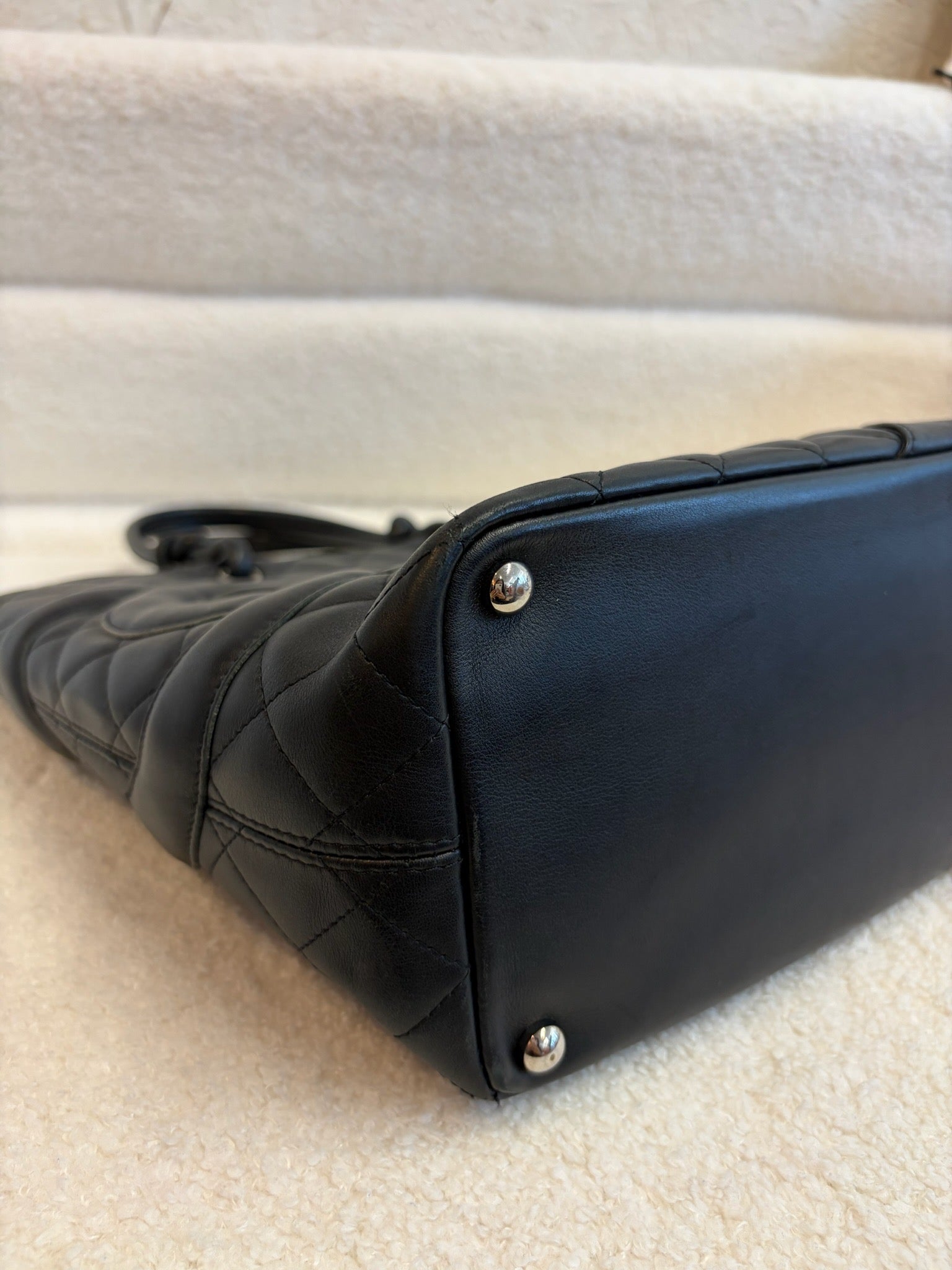 Chanel Cambon Tote Black with Patent Leather Logo image 7